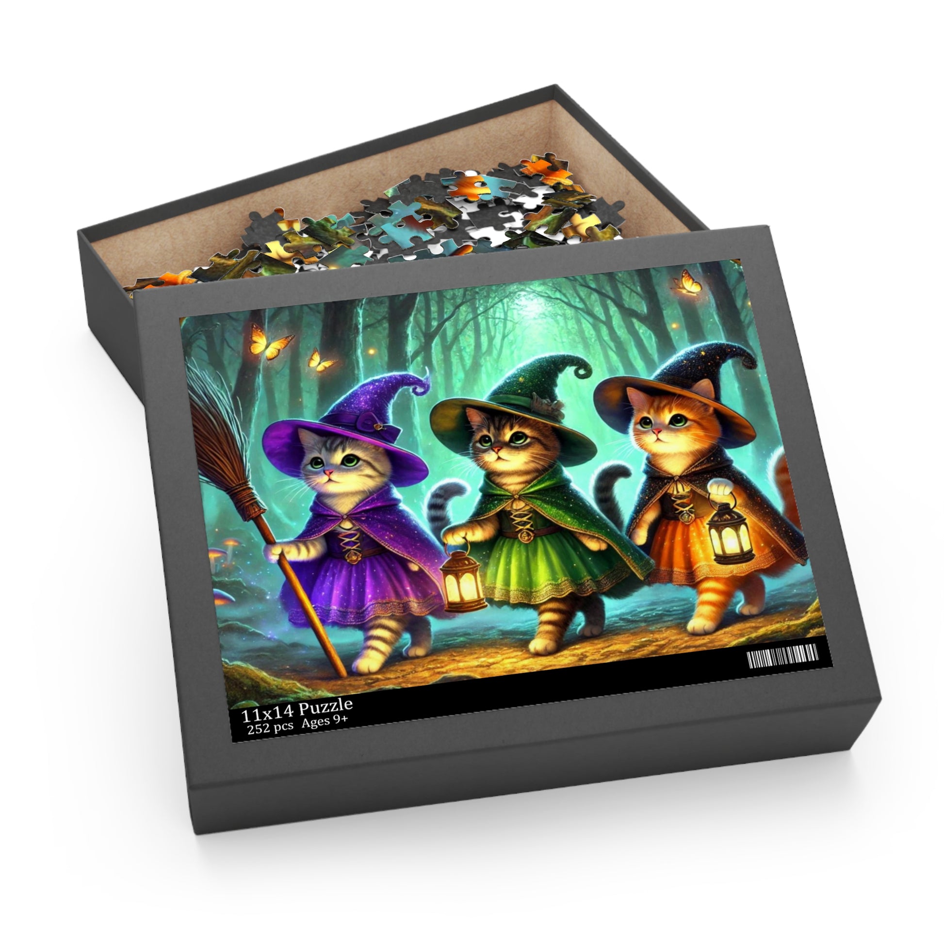 Halloween Cat Witch Puzzle - Cat Lover Gift 120, 252, or 500 -piece options   