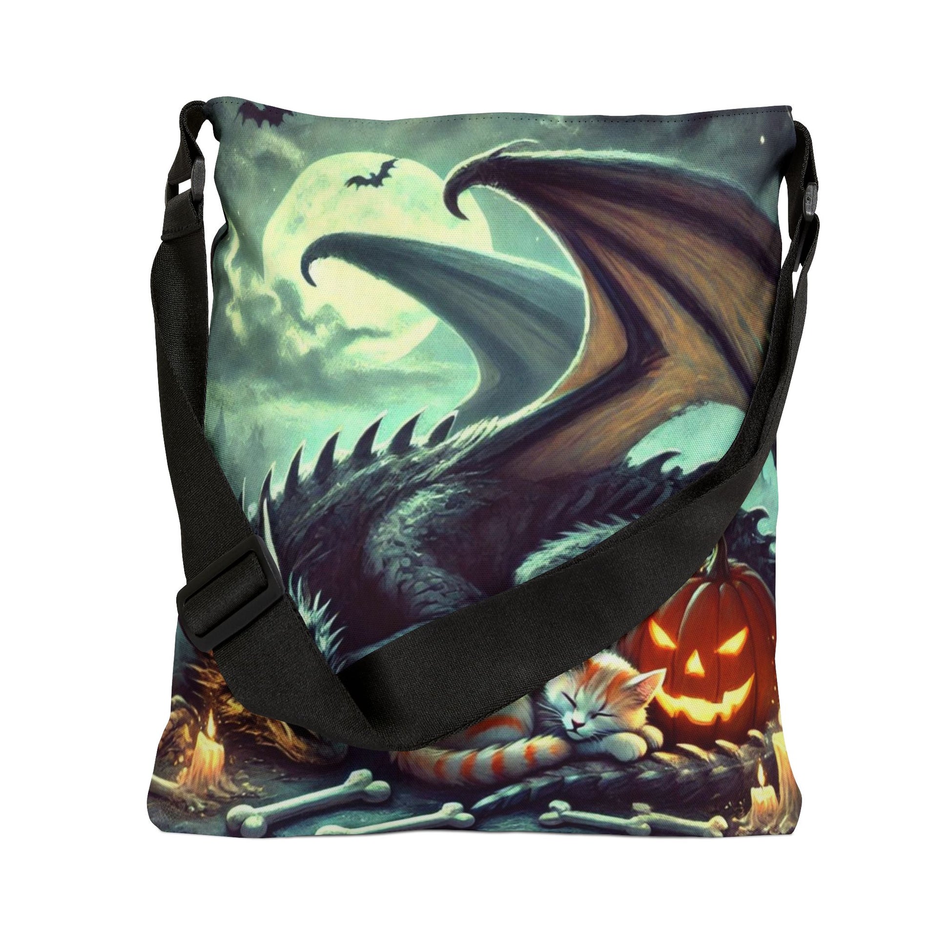 Trick or Treat Bag - Dragon Candy Protection - Cat Lover Halloween - Adjustable Tote Bag (AOP)   