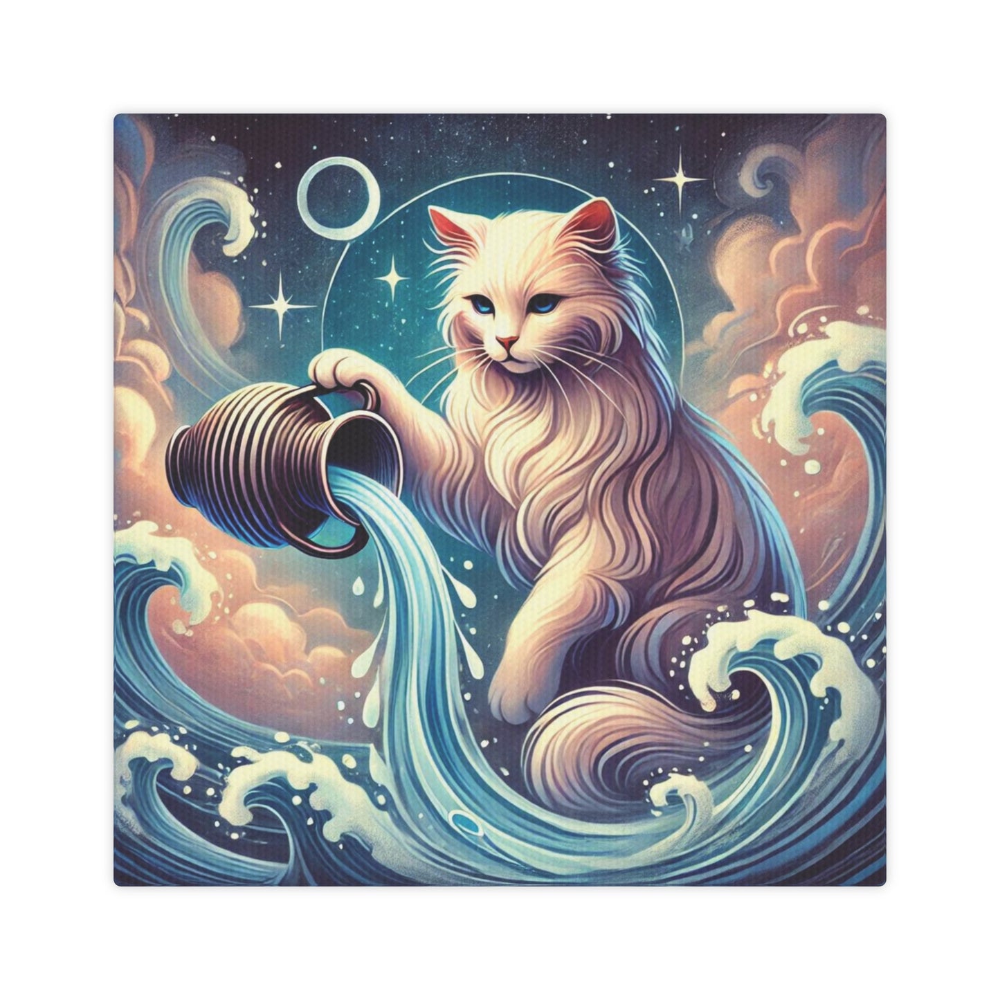 Aquarius - Cat Lover - Wall Art Decor 8x8   