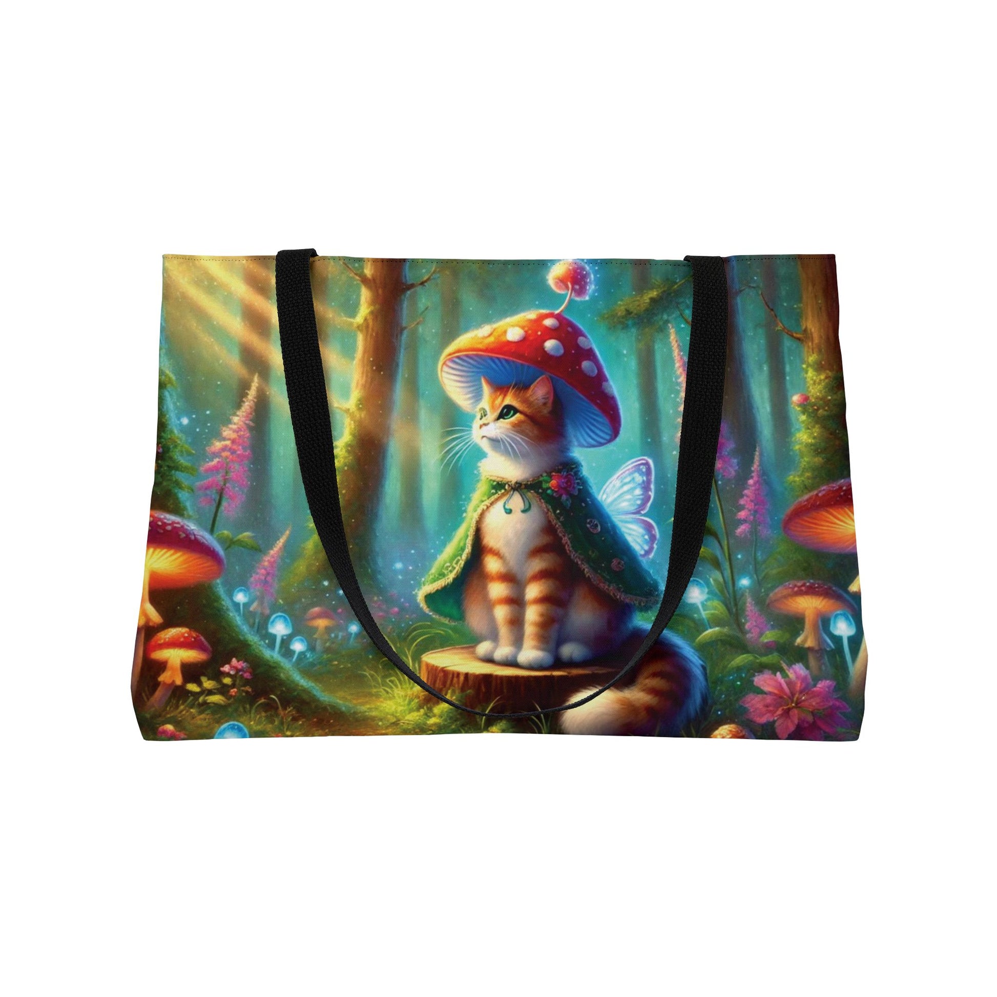 Mushroom Magic - Orange Cat Fairy - Weekender Tote Bag   