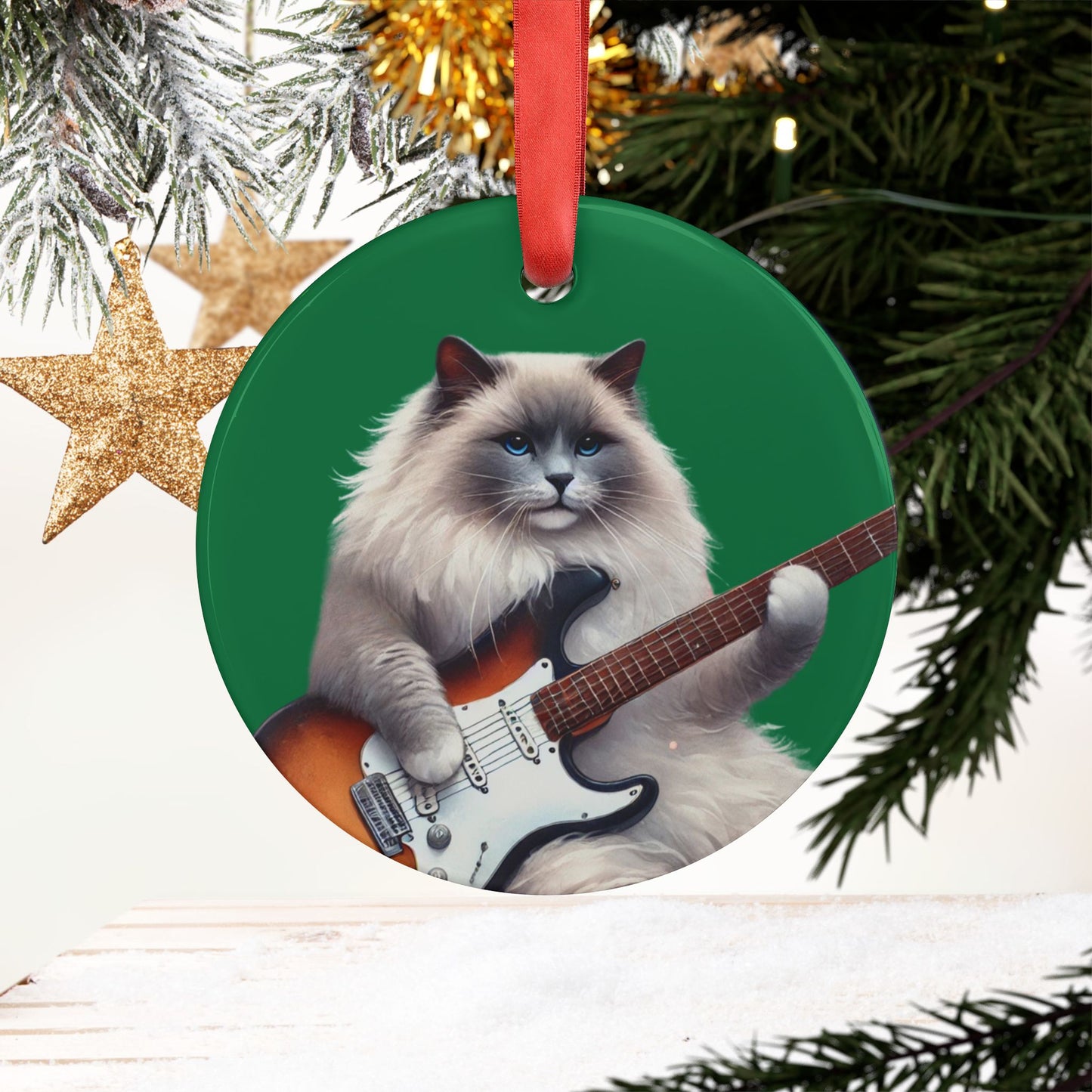 Guitar - Cat Musician - Ornament   