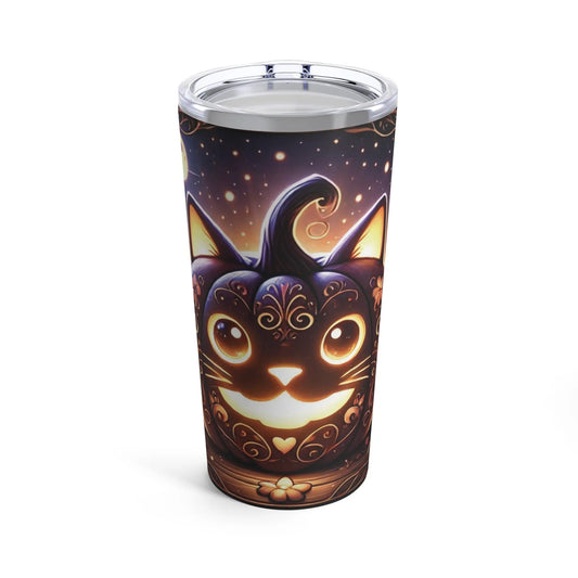 Cat Jack-O-Lantern - Halloween Stainless Steel Travel Cup With Lid   