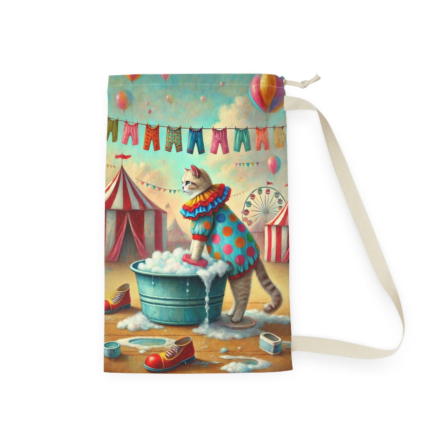 Cat Clown - Circus - Laundry Bag   