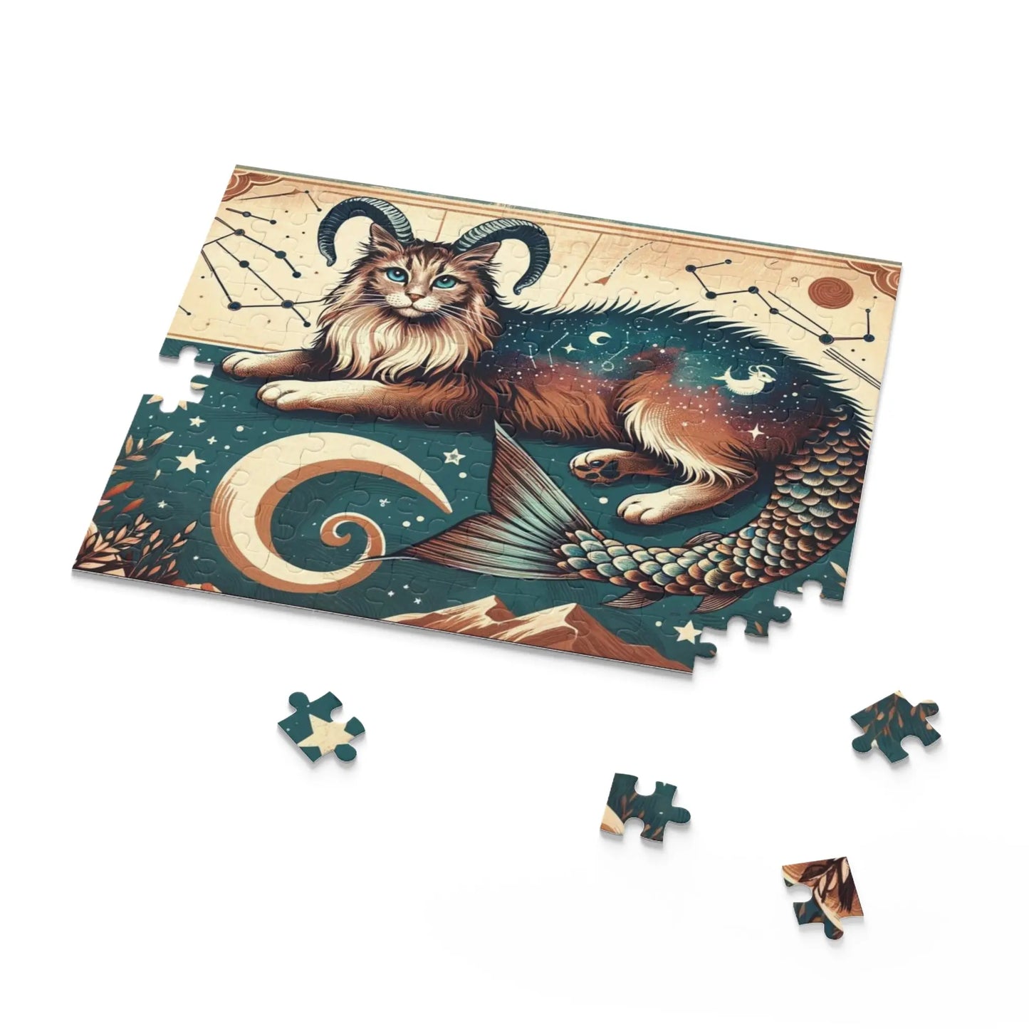 Capricorn Zodiac Birthday Puzzle - Cat Lover Gift 120, 252, or 500 -piece options   