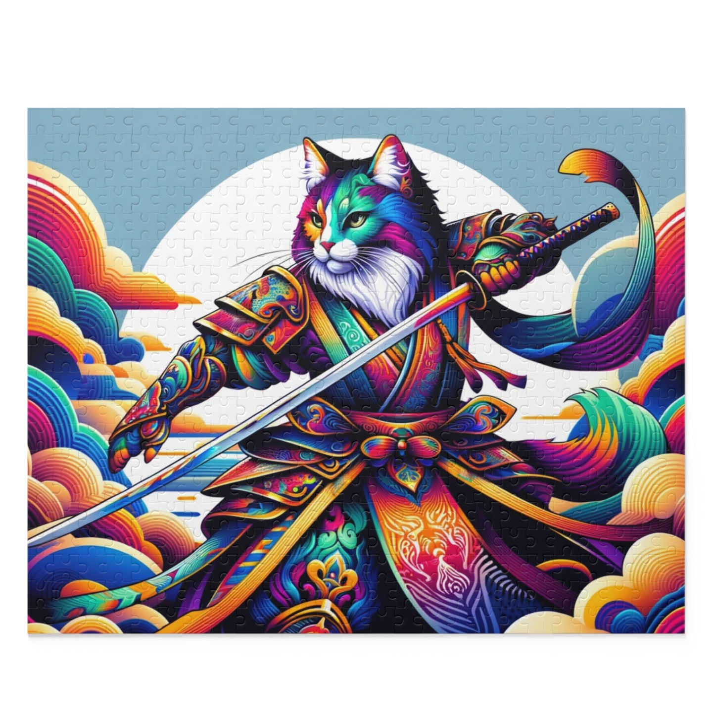 Cat Sky Warrior - Puzzle - Cat Unicorn Gift 120, 252, or 500 -piece options   