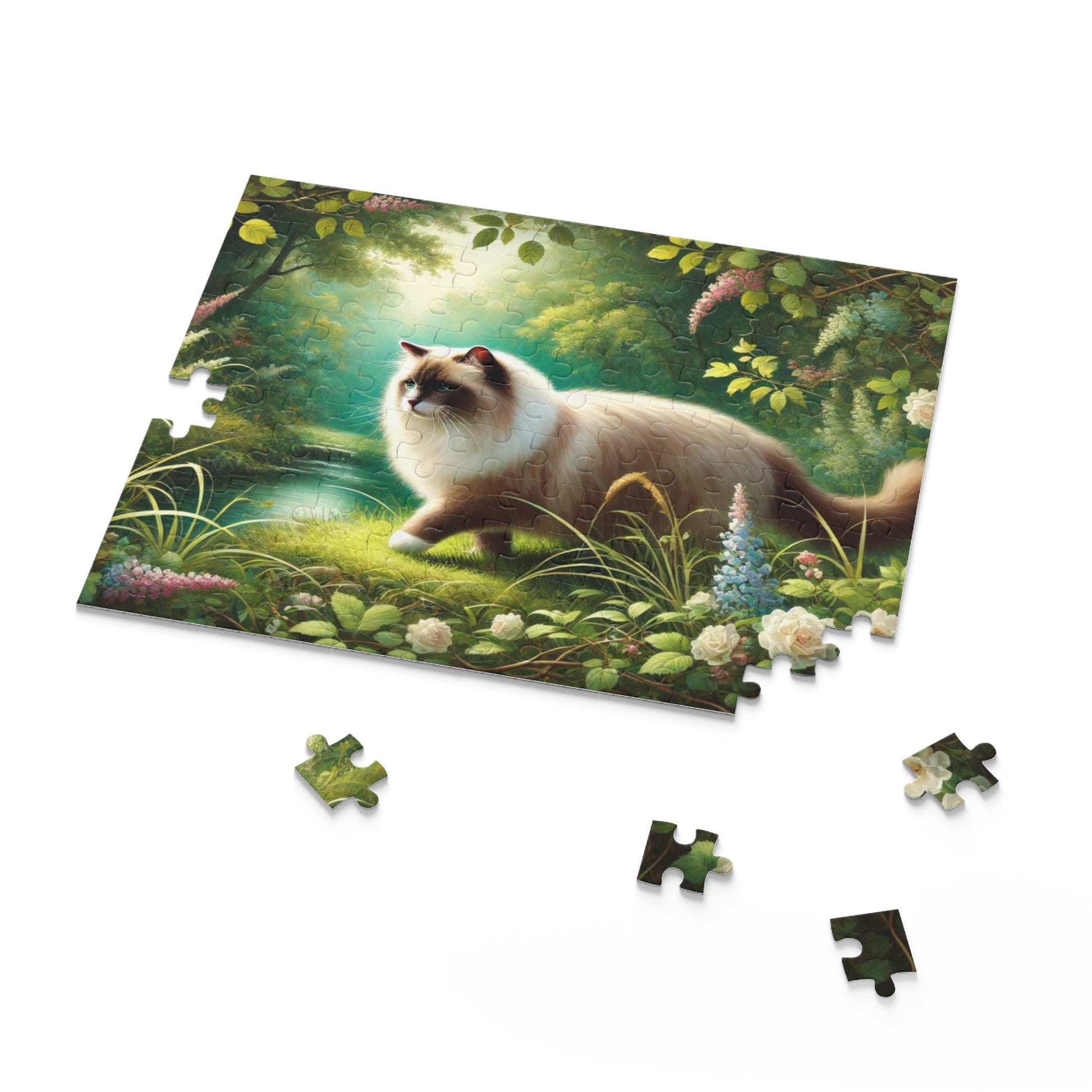 Nature Walk - Ragdoll Cat - Puzzle - Cat Lover Gift 120, 252, or 500 -piece options   