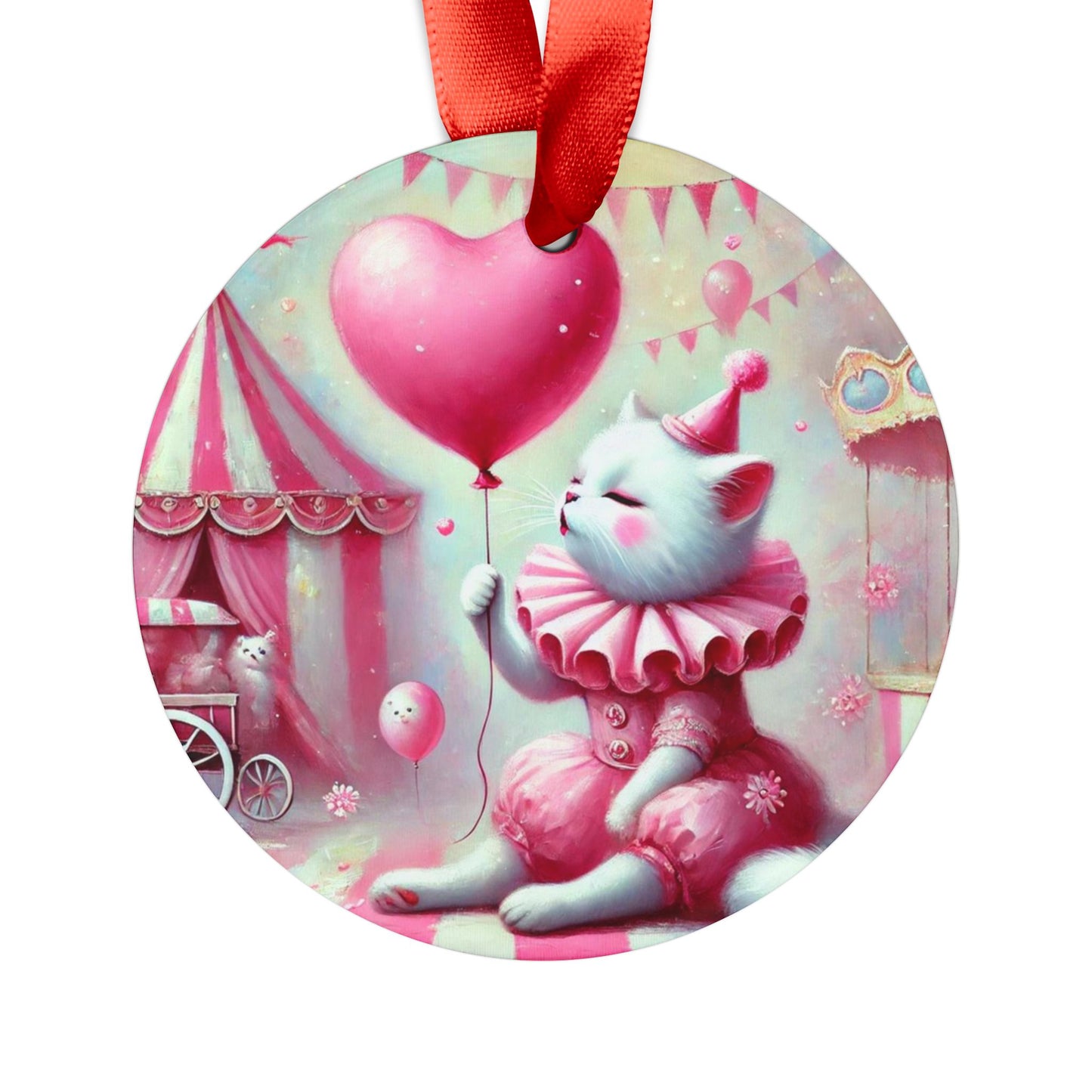 Cat Hugs - Cosmic Acrylic Ornament with Ribbon   