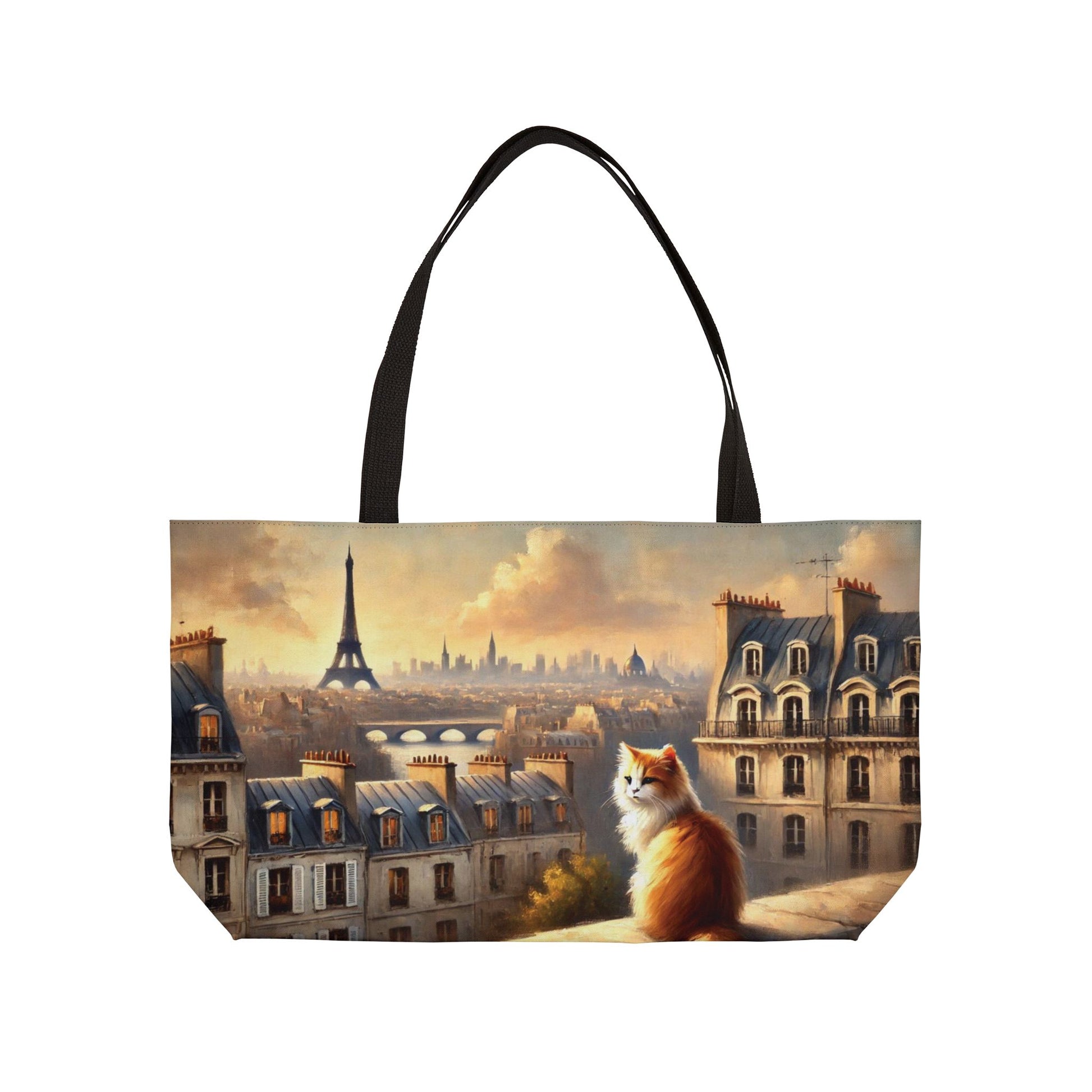 Paris City View - Cat Lover - Weekender Tote Bag   