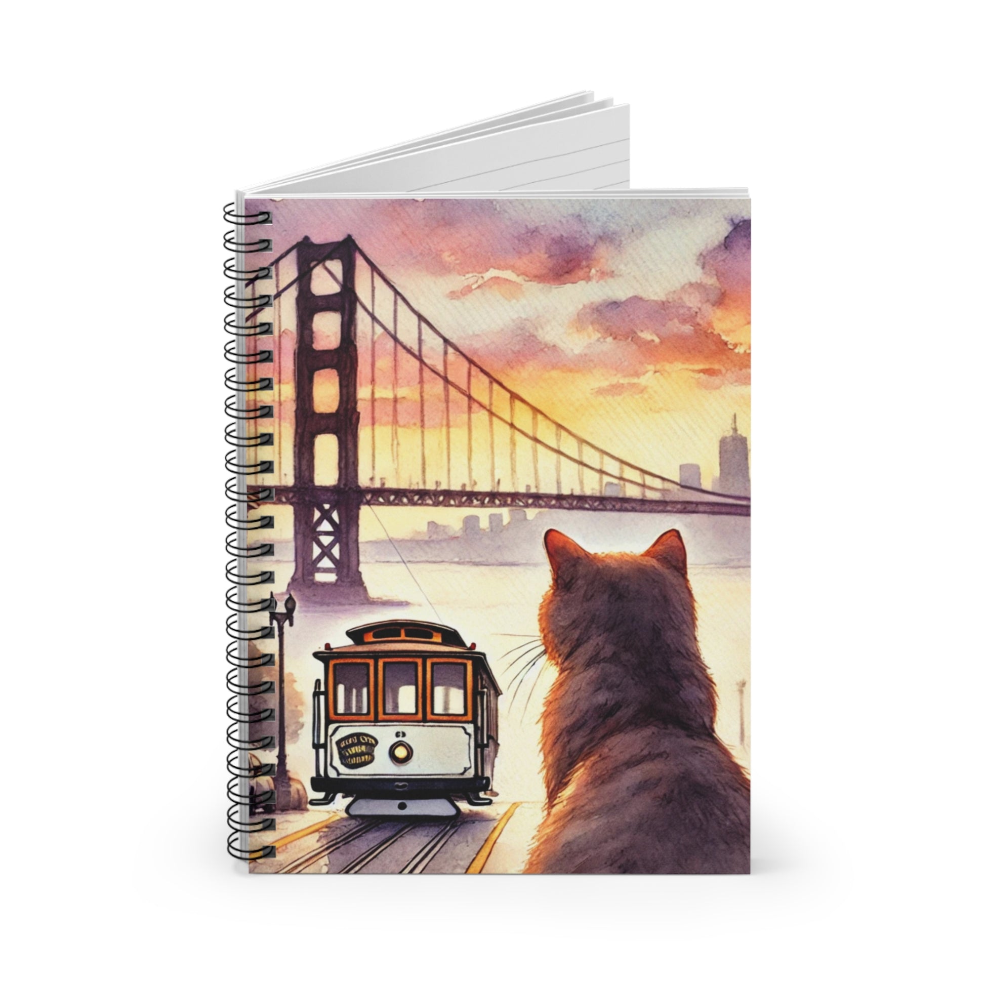 San Francisco - Cat Lover - Spiral Notebook - Ruled Line   