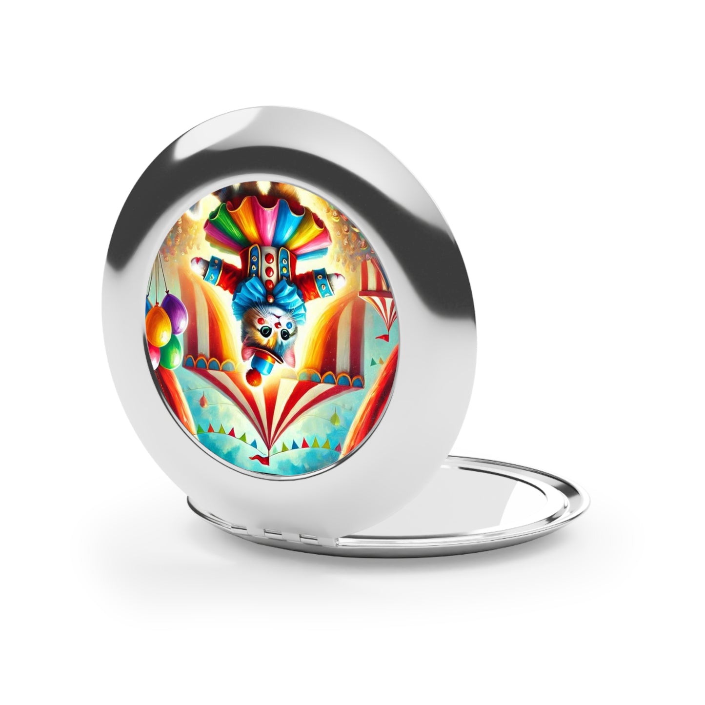 Circus Cat Clown Fashion - Compact Travel Mirror   