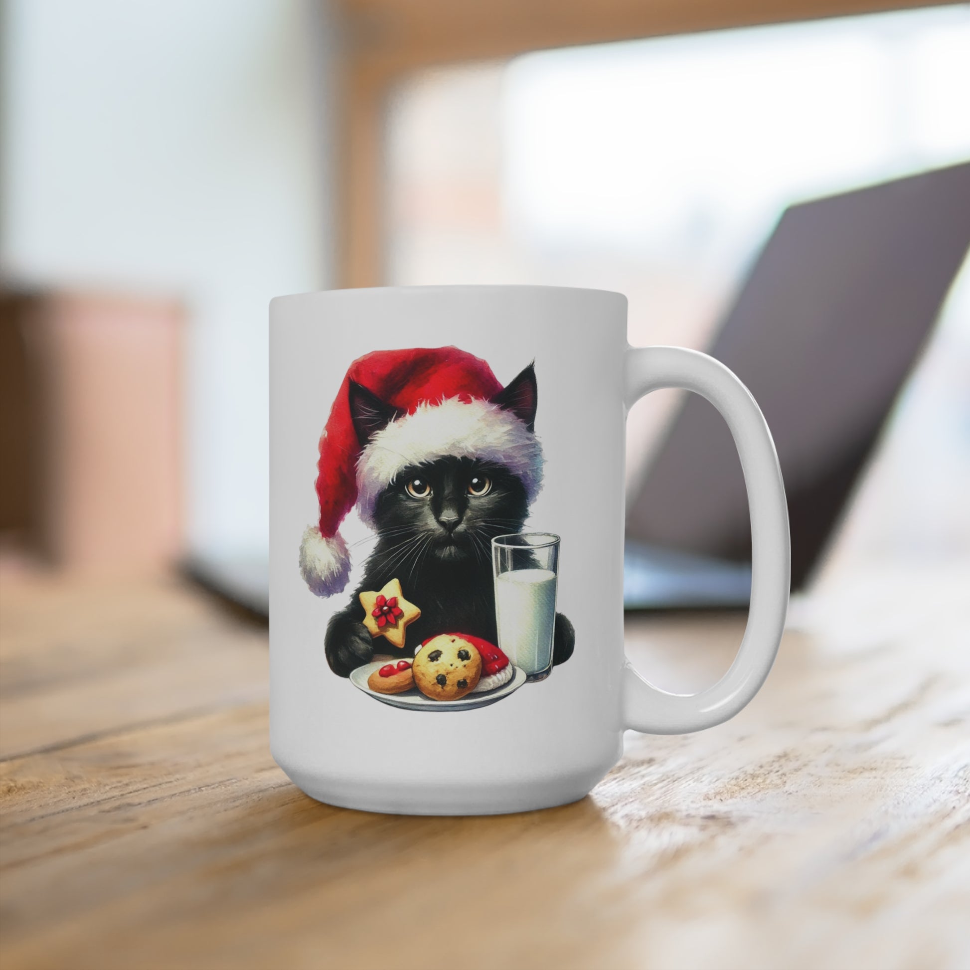 Santa Cookies - Cat Lover - Christmas Mug 15oz   