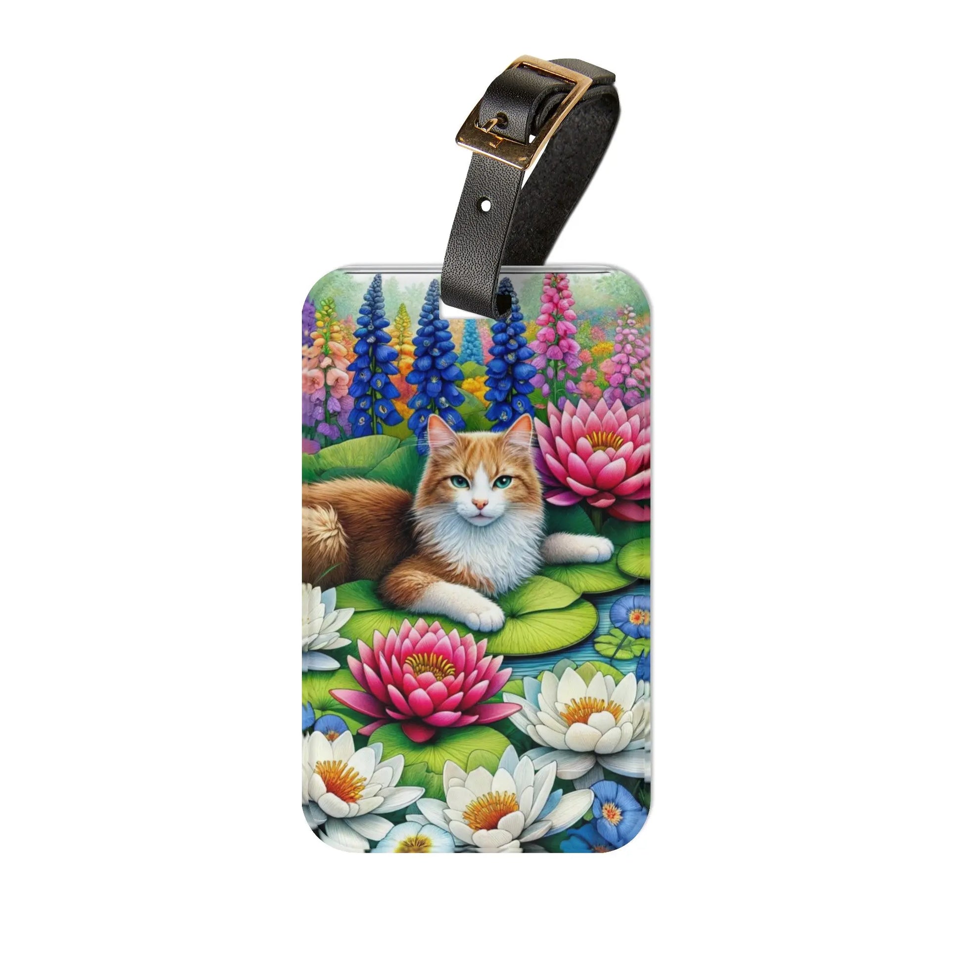 July Birth Flower - Water Lilies and Gladiolus - Luggage Tag - Montecore PawPrints