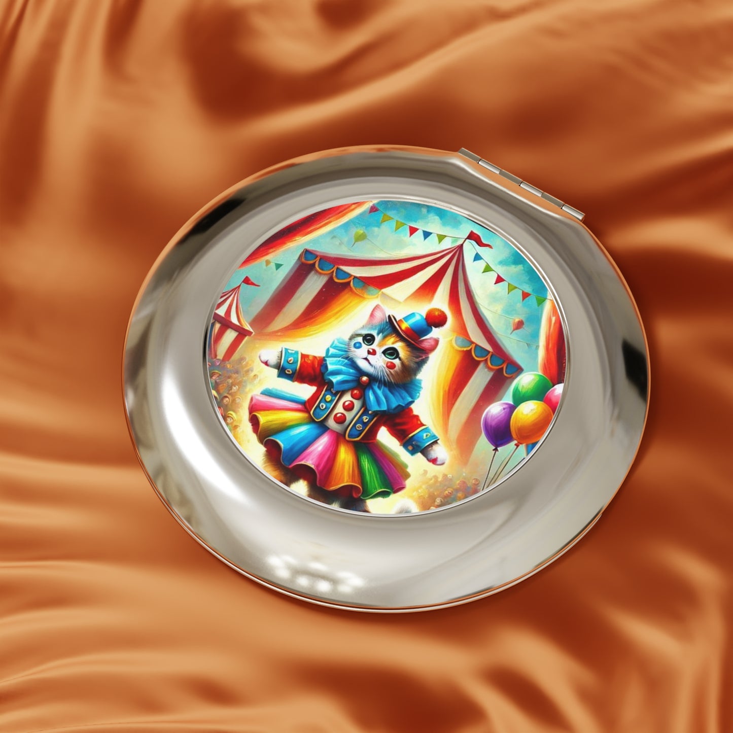 Circus Cat Clown Fashion - Compact Travel Mirror   