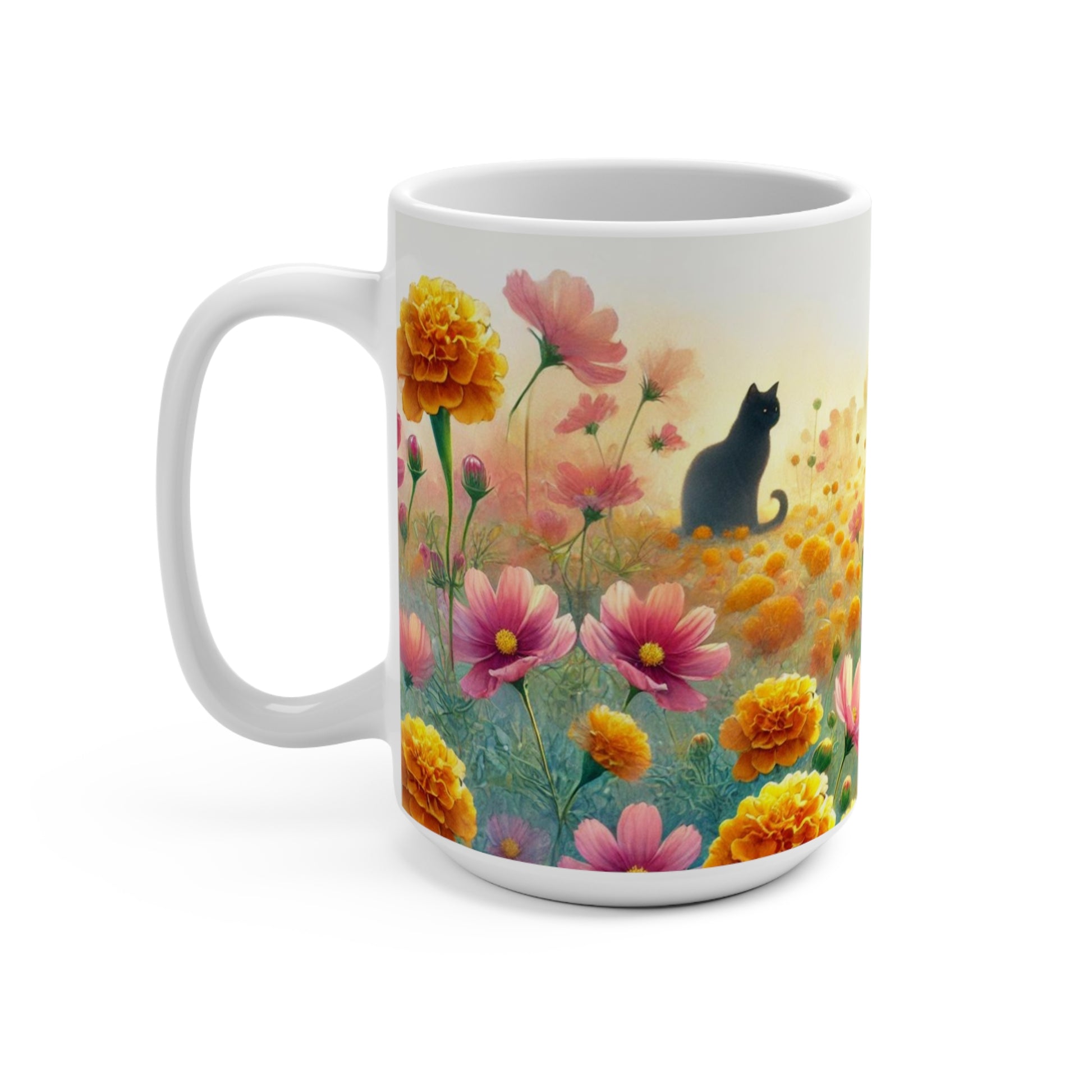 October Birth Month Flowers - Cat Lover - Mug 15oz   