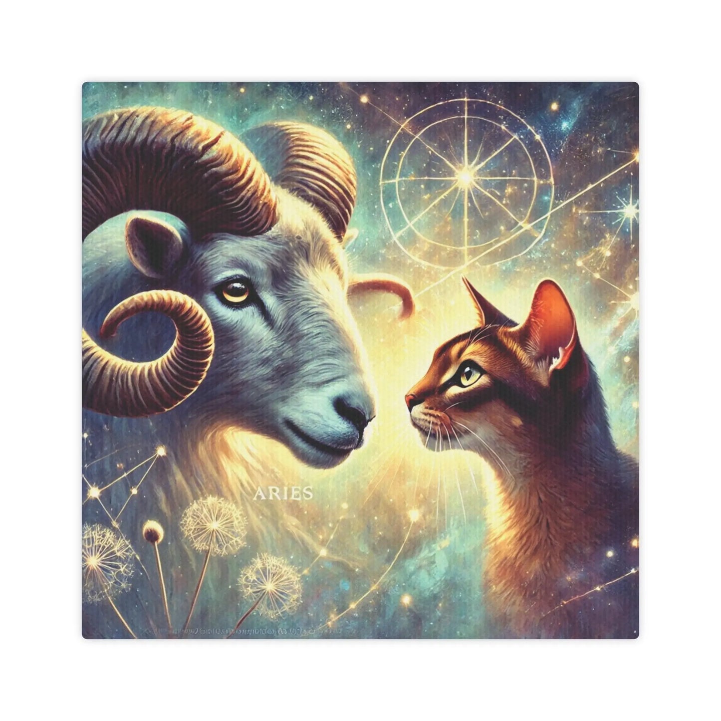 Aries and Abyssinian - Cat Lover - Wall Art Decor 8x8   