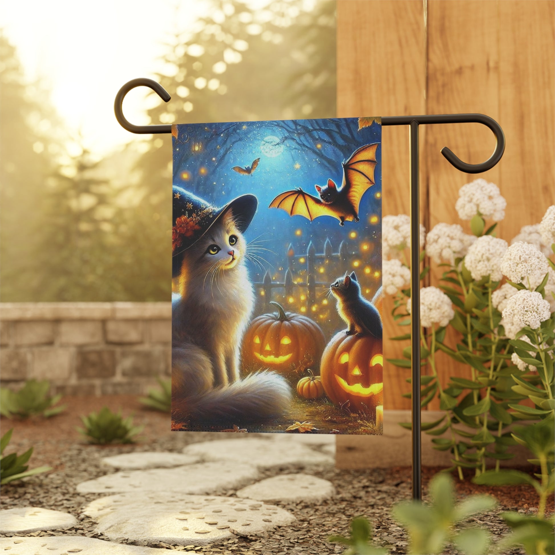 Halloween - Cat Pumpkin Patch - Garden & House Banner   