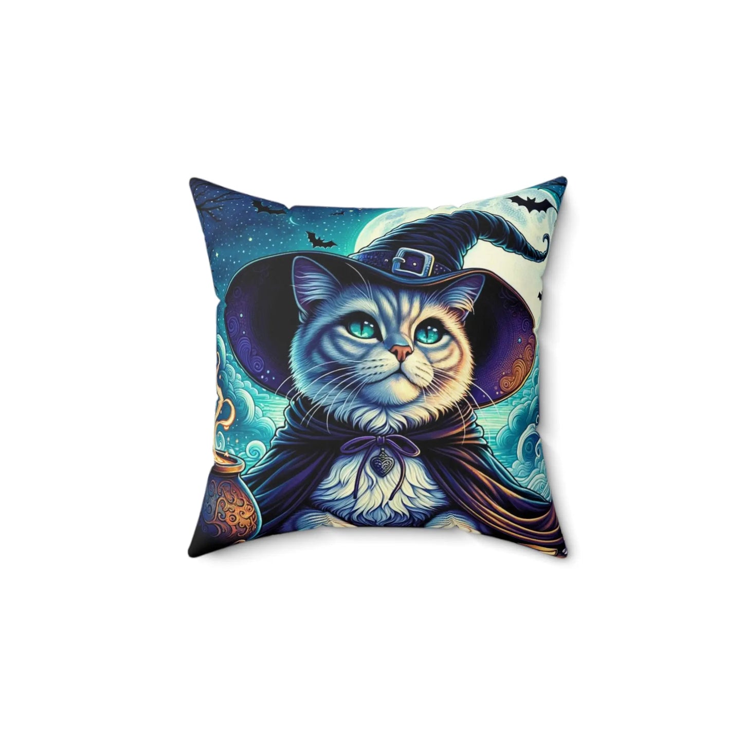 Witchy Cat - Spun Polyester Square Pillow   