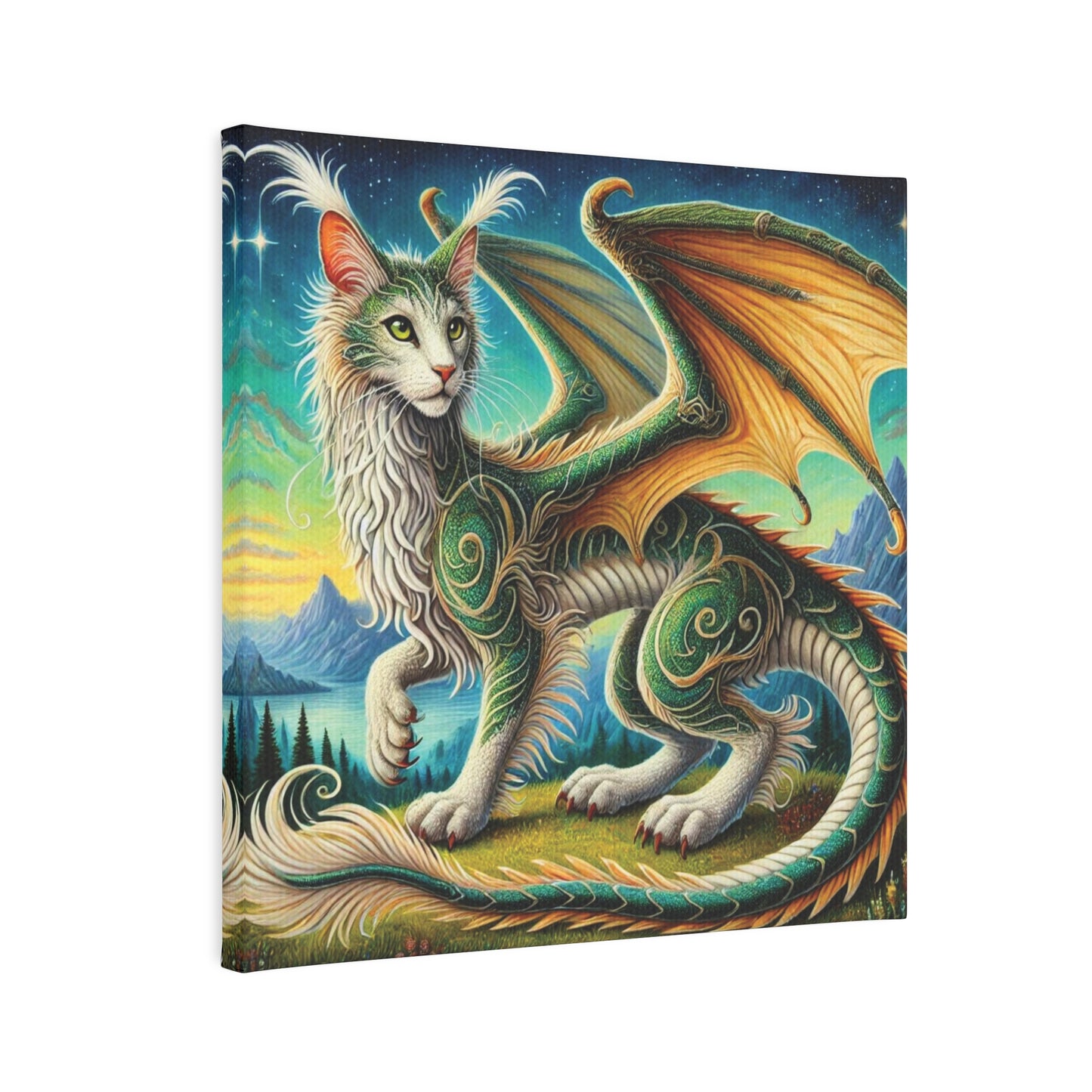 Magical Cragon - Cat Dragon - Wall Art Decor   