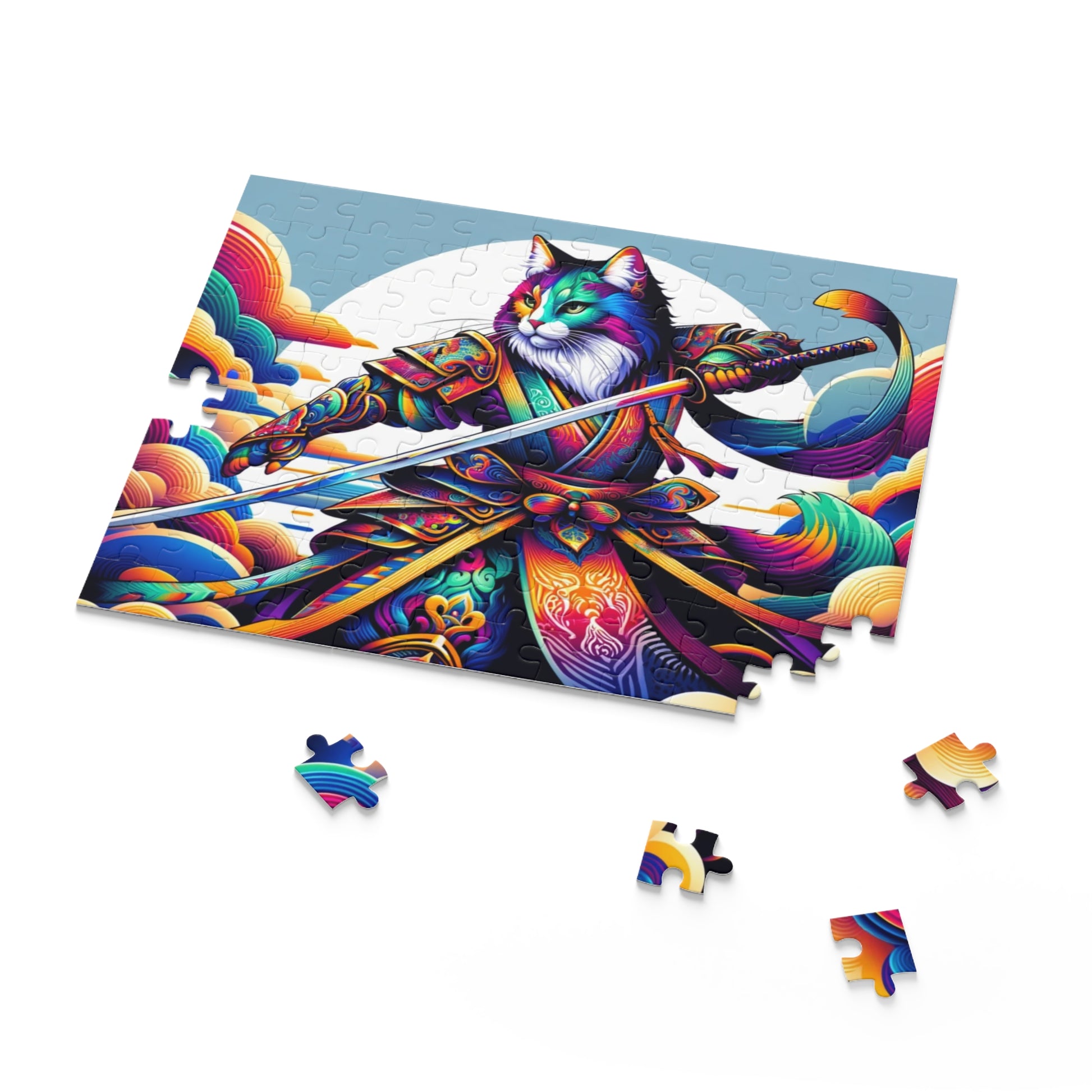 Cat Sky Warrior - Puzzle - Cat Unicorn Gift 120, 252, or 500 -piece options   