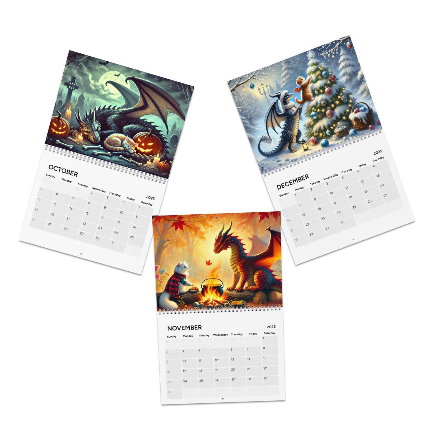 Fantasy - Cat Dragon Rider - Calendar (2025)   