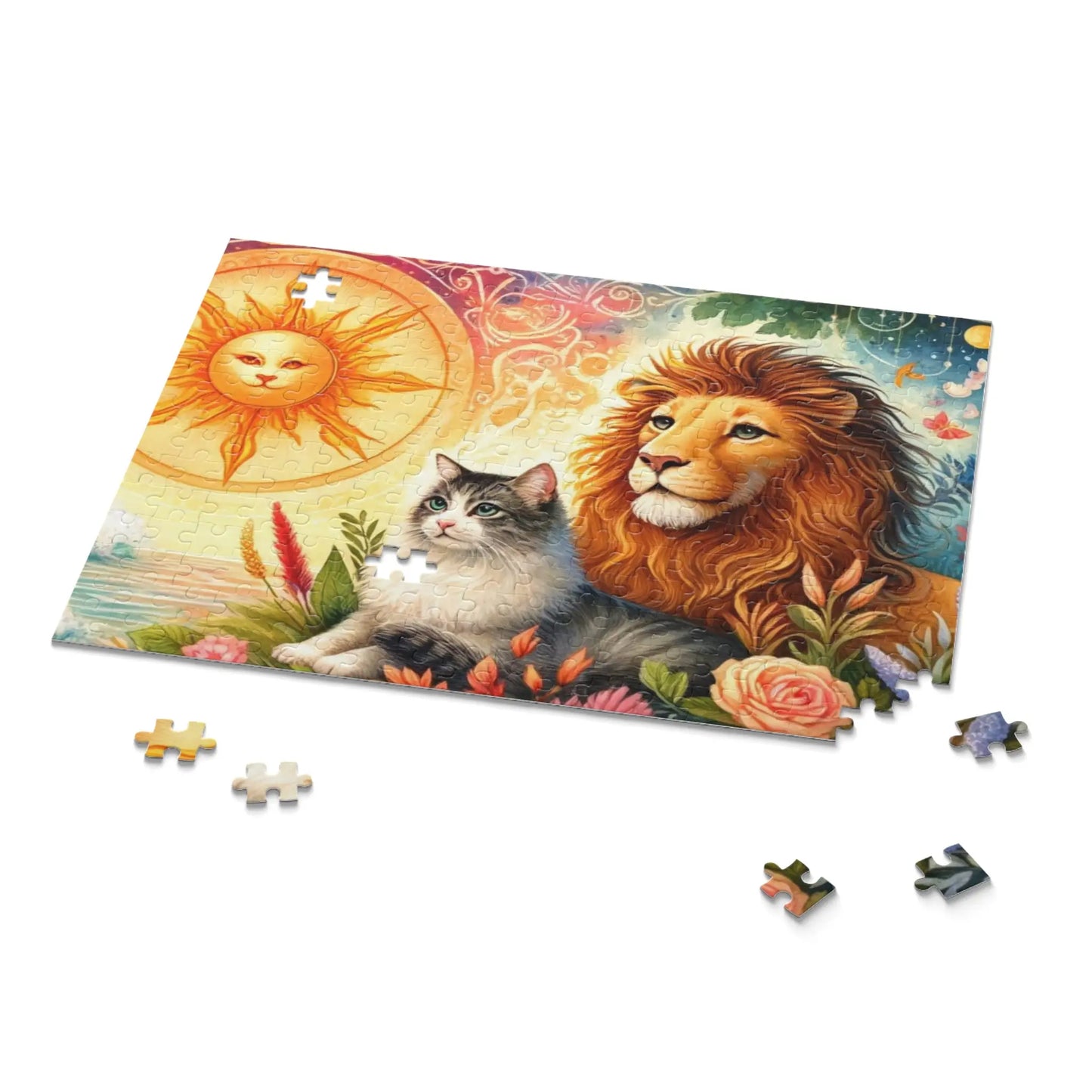 Leo Zodiac Birthday Puzzle - Cat Lover Gift 120, 252, or 500 -piece options   