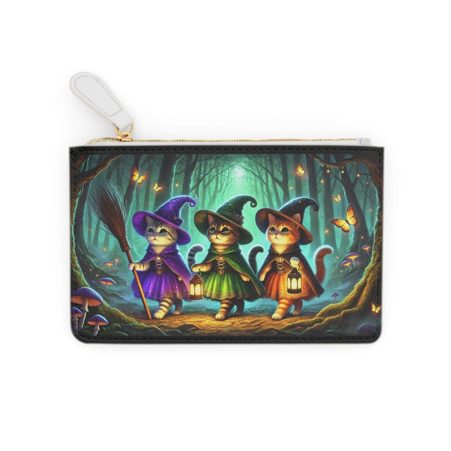 Witchy Cat  -  Mini Clutch Bag - Halloween Accessory   