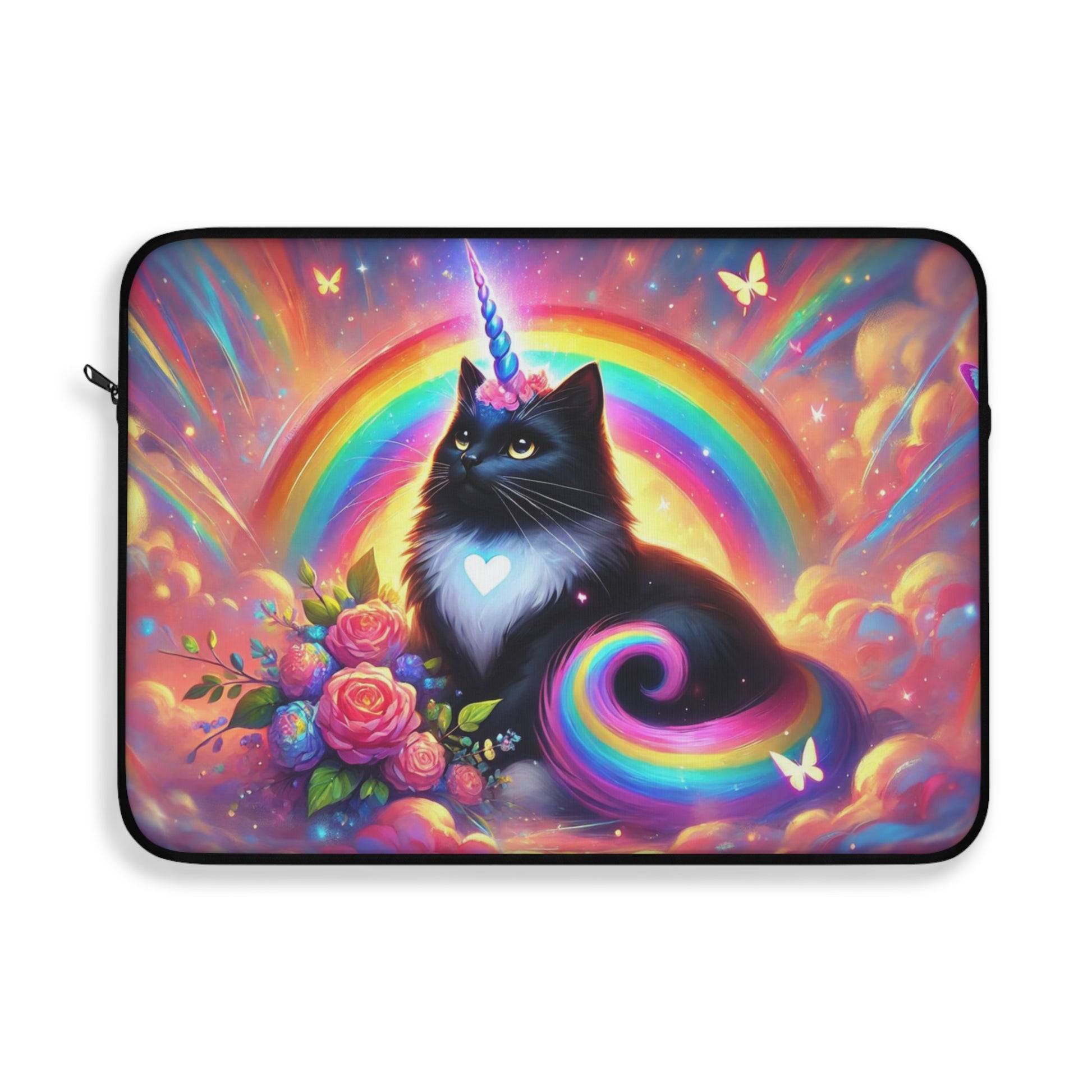 Pink Dreams Caticorn - Rainbows, Cats and Unicorns - Laptop Sleeve   