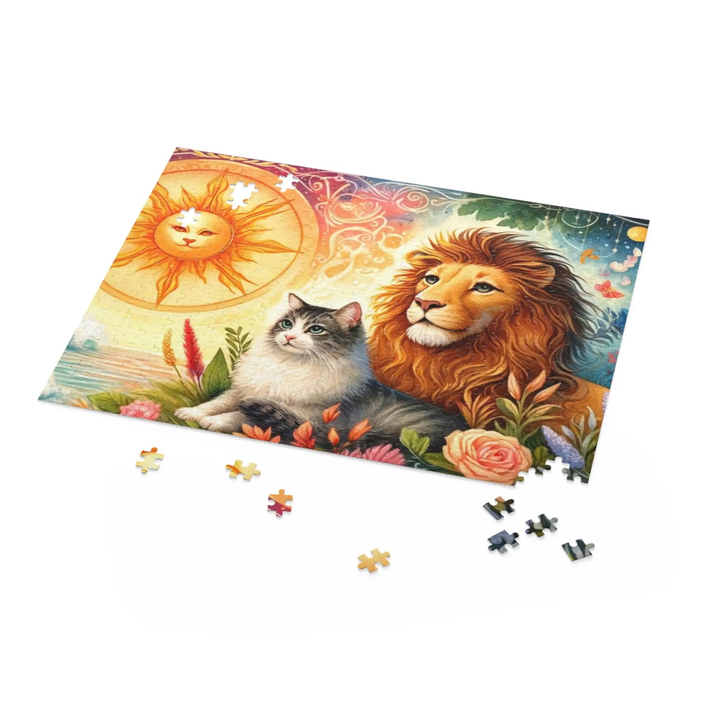 Leo Zodiac Birthday Puzzle - Cat Lover Gift 120, 252, or 500 -piece options   