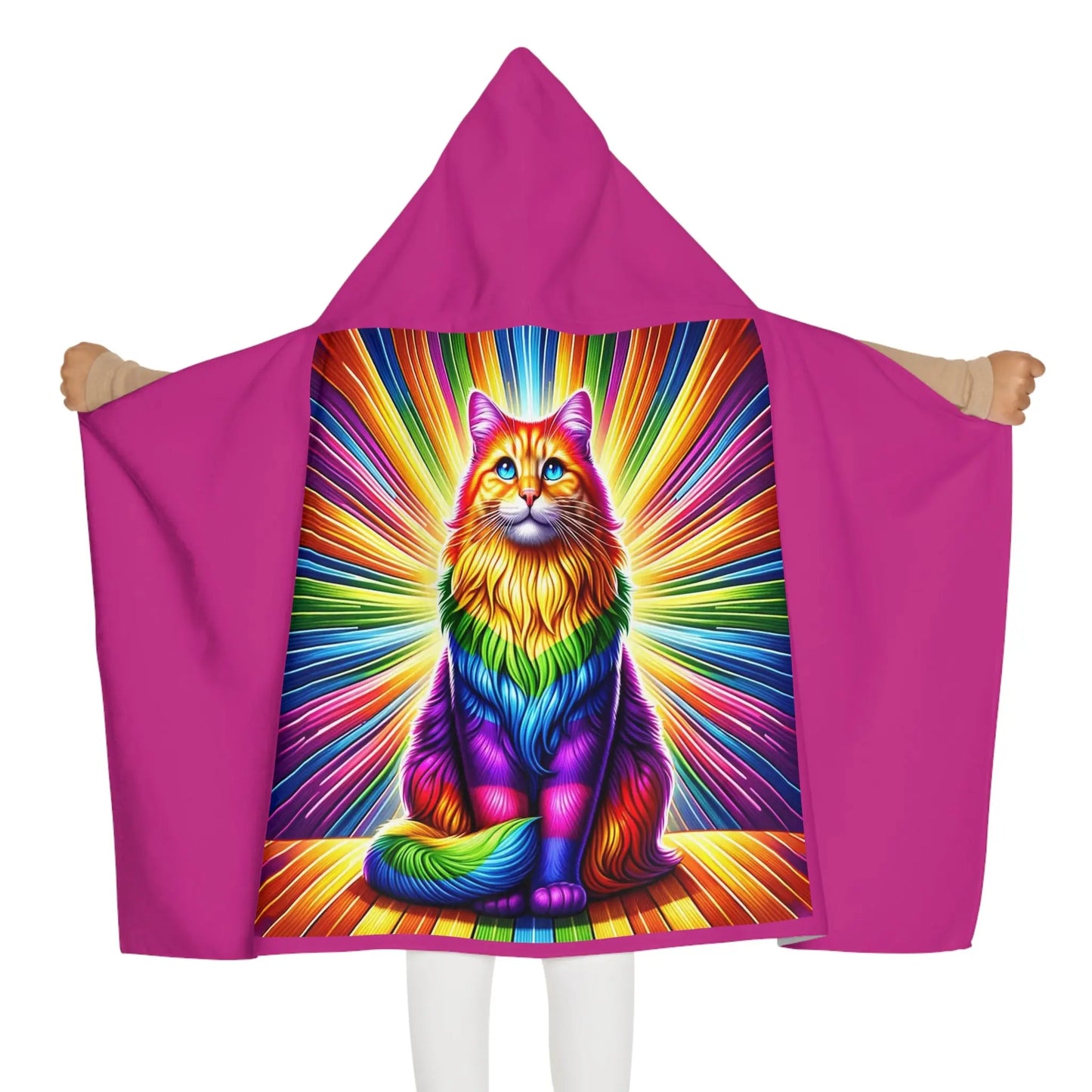 Rainbow Cat - Youth Hooded Towel   