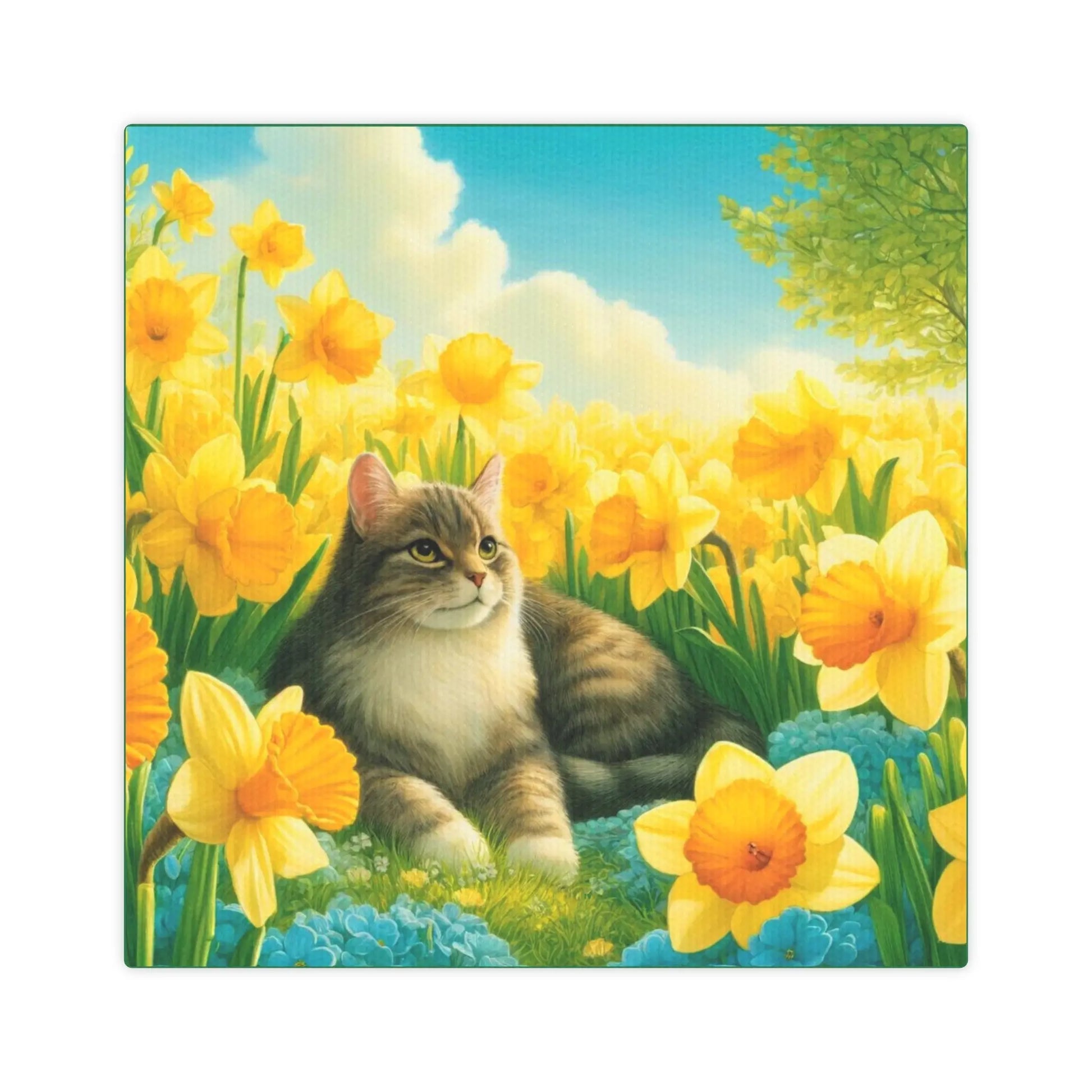 March Birthday Daffodil's - Cat Lover - Wall Art Decor - Great Birthday Gift   