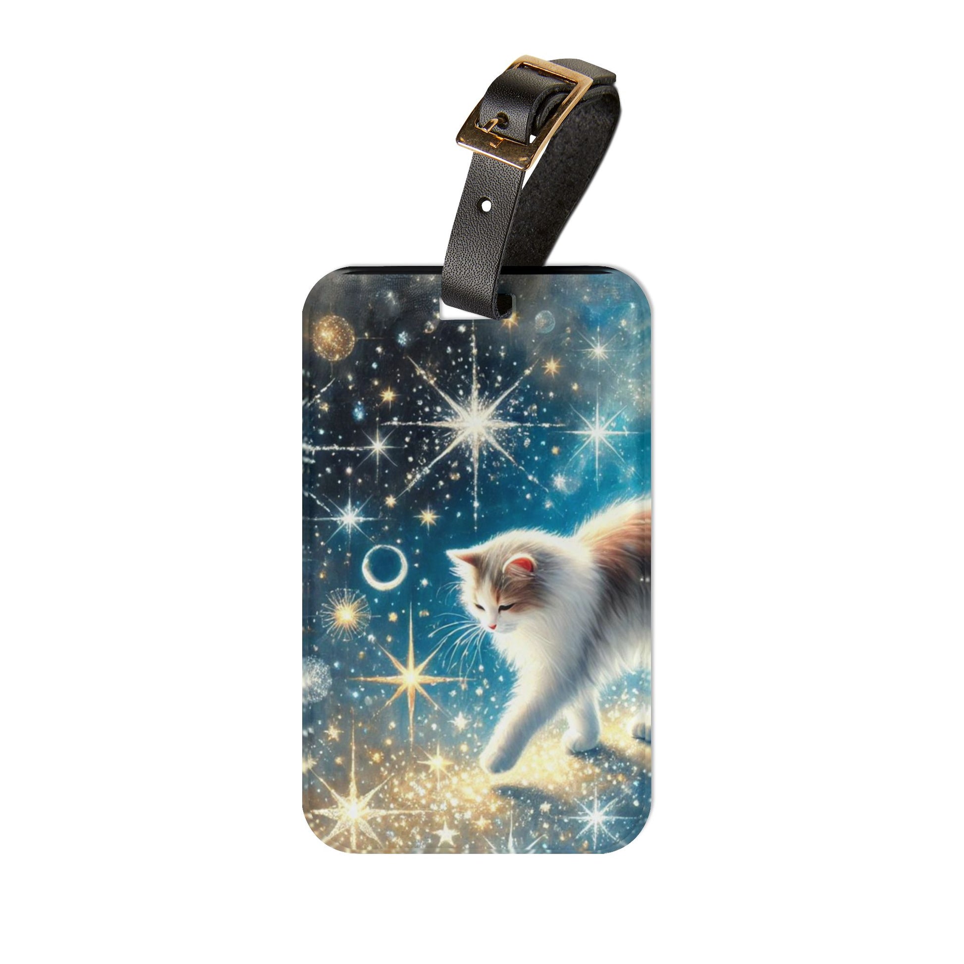 Starry Walk - Cat Lover - Luggage Tag - Travel Gift   