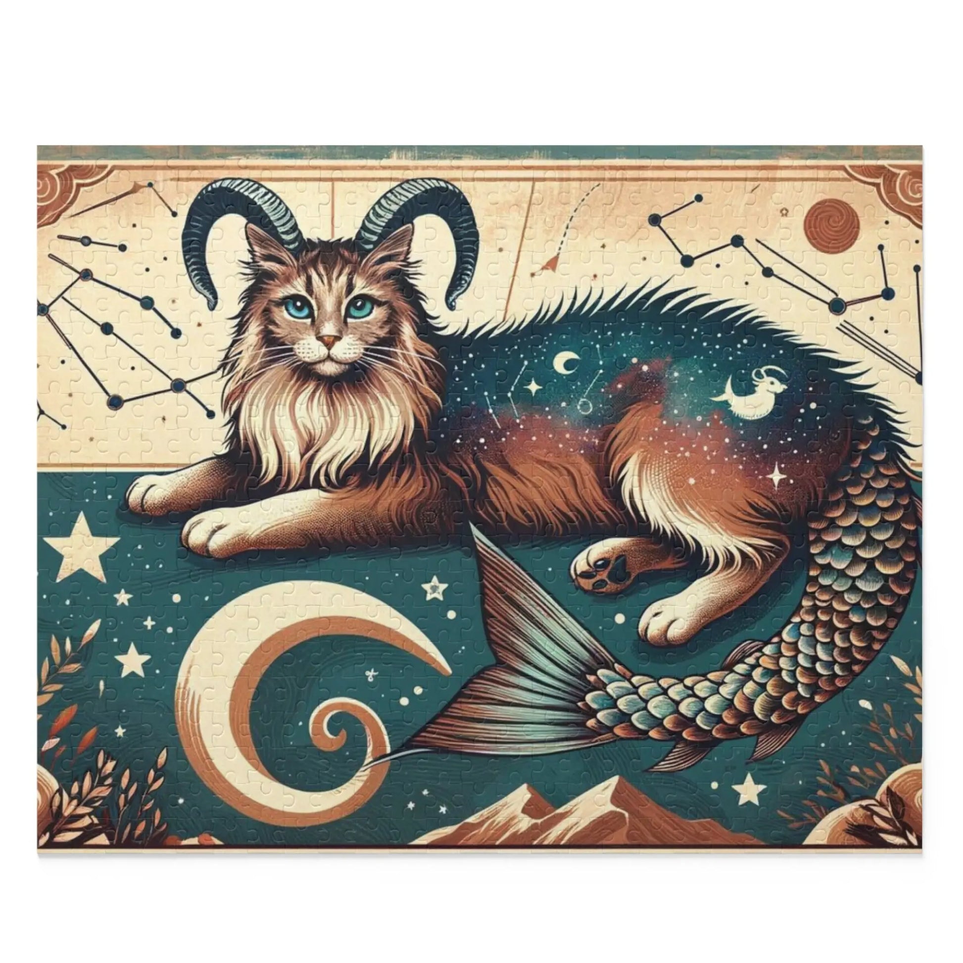 Capricorn Zodiac Birthday Puzzle - Cat Lover Gift 120, 252, or 500 -piece options   