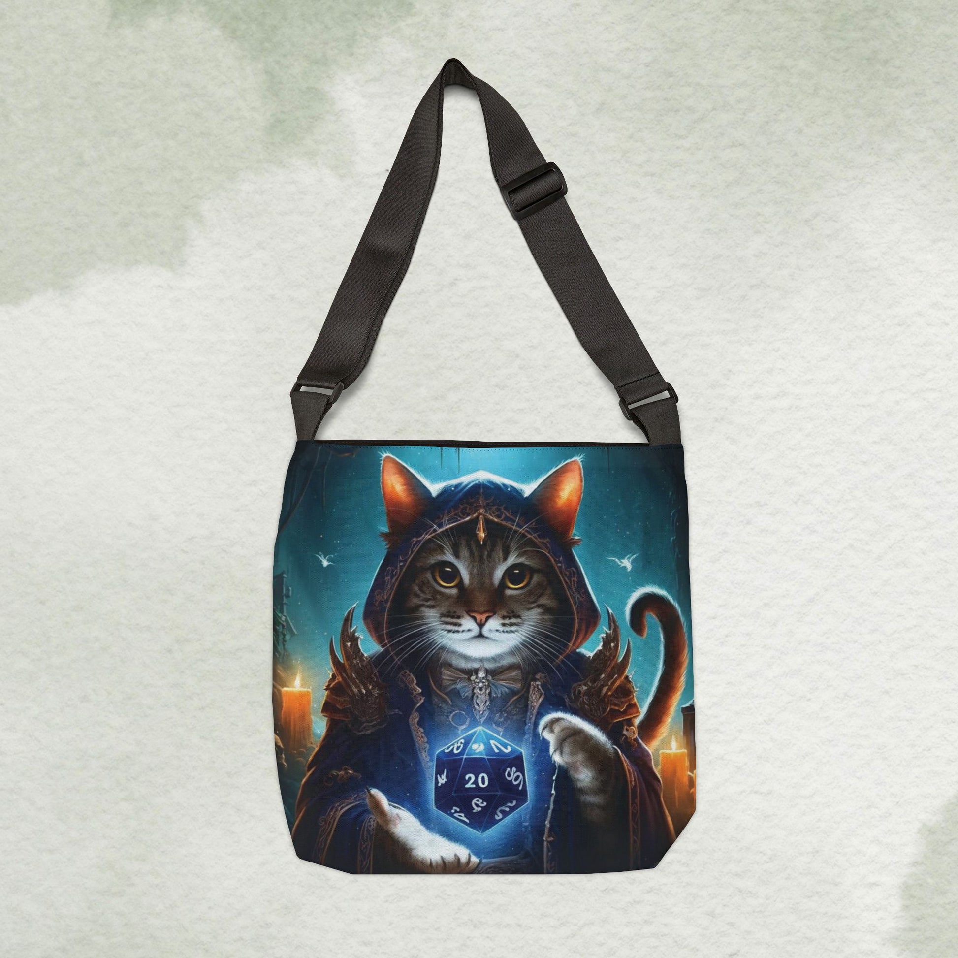 Dungeons and Dragons Cat Sorcerer - Adjustable Strap Tote Bag   