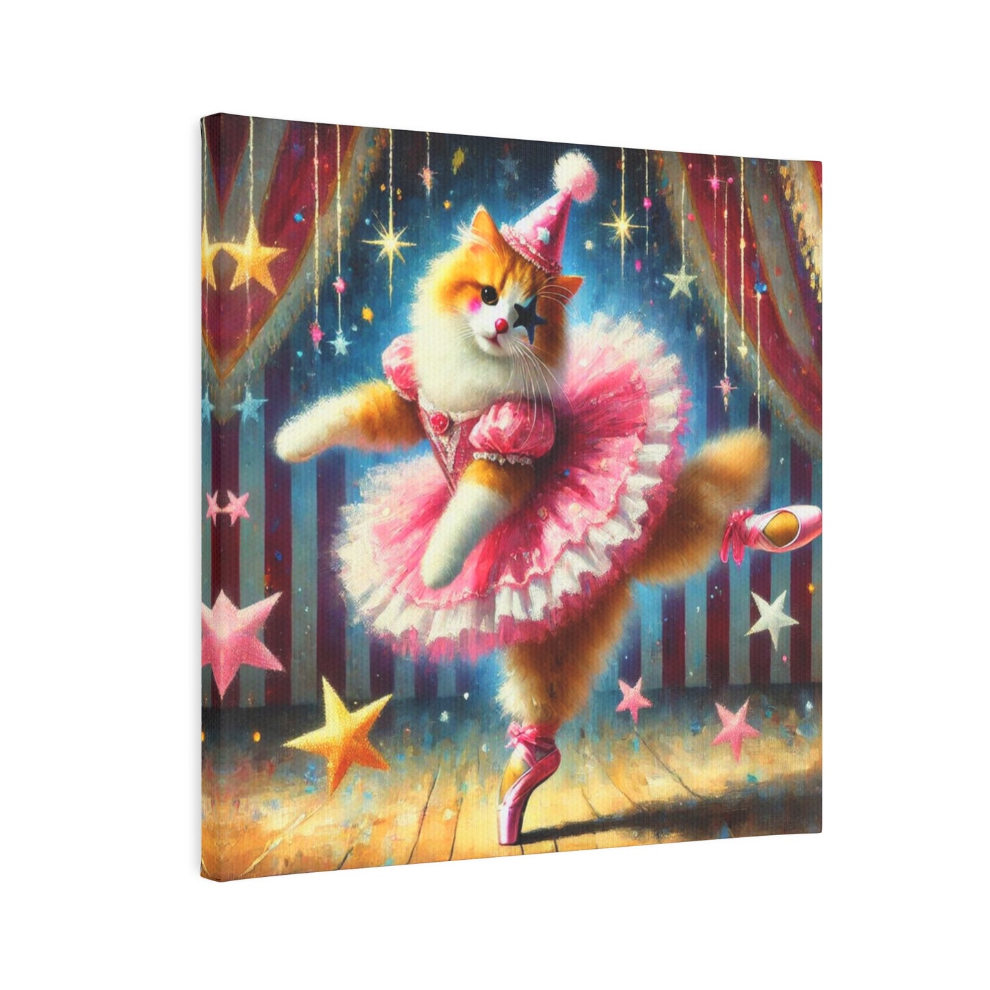 Pink Clown Star Ballerina - Wall Art Decor 8x8   