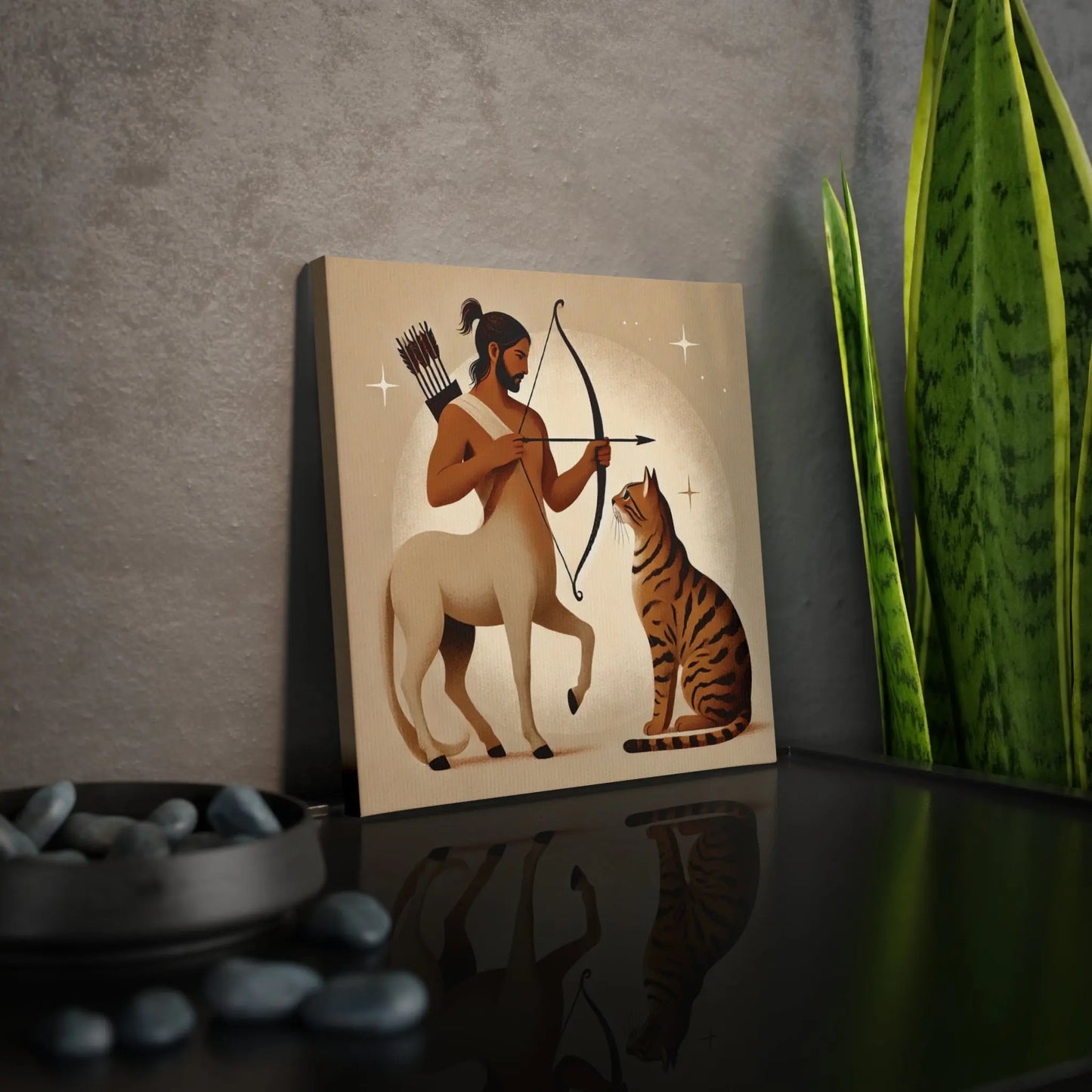 Sagittarius and Bangel - Cat Lover - Wall Art Decor 8x8   