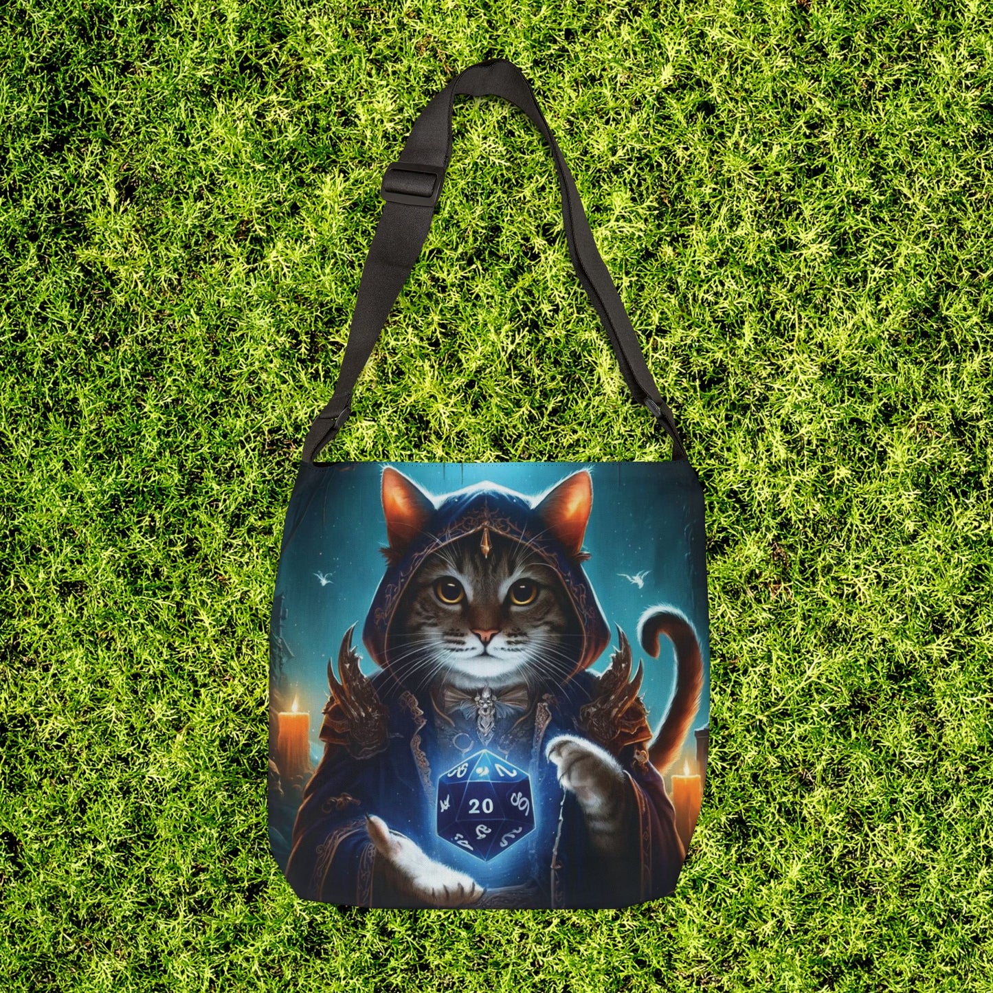 Dungeons and Dragons Cat Sorcerer - Adjustable Strap Tote Bag   