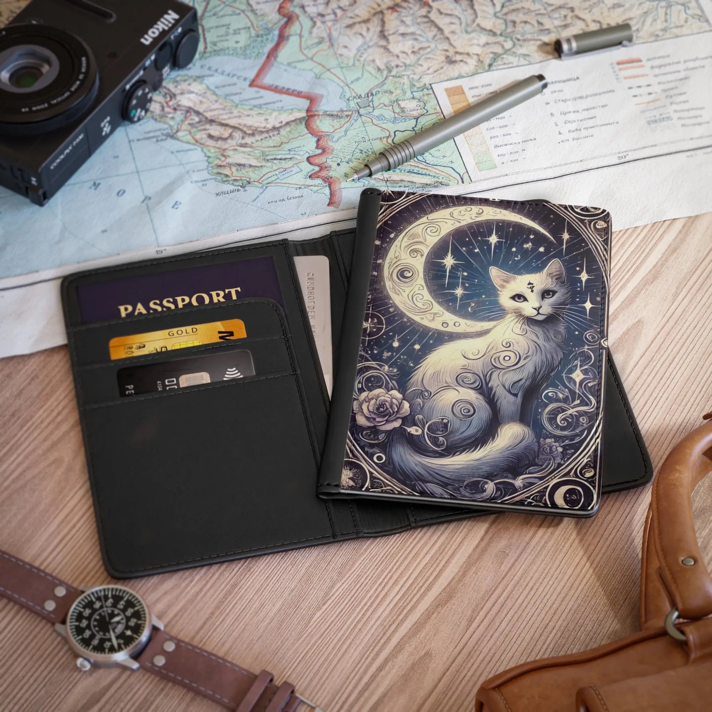 White Cat Tarot Magic - Passport Cover   