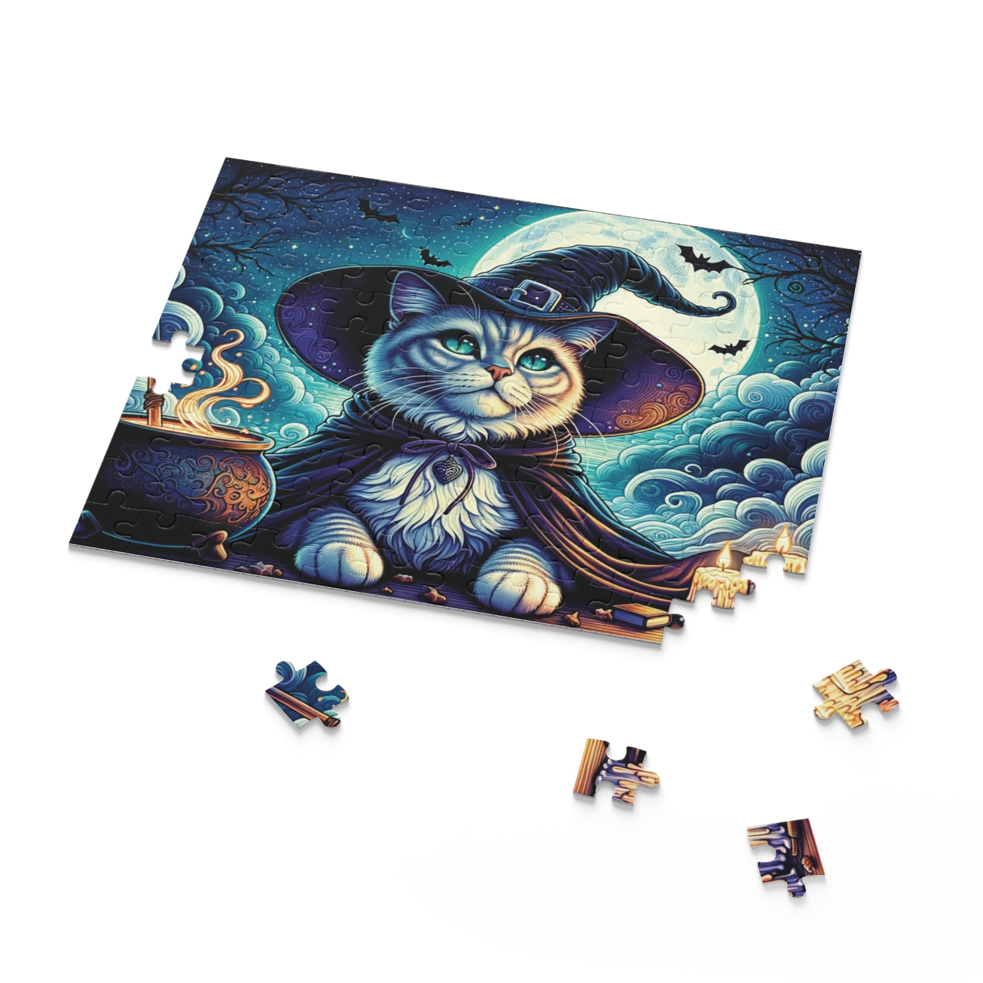 Witch Cat Potion Making - Cat Lover Jigsaw Puzzle (120, 252, 500-Piece)   