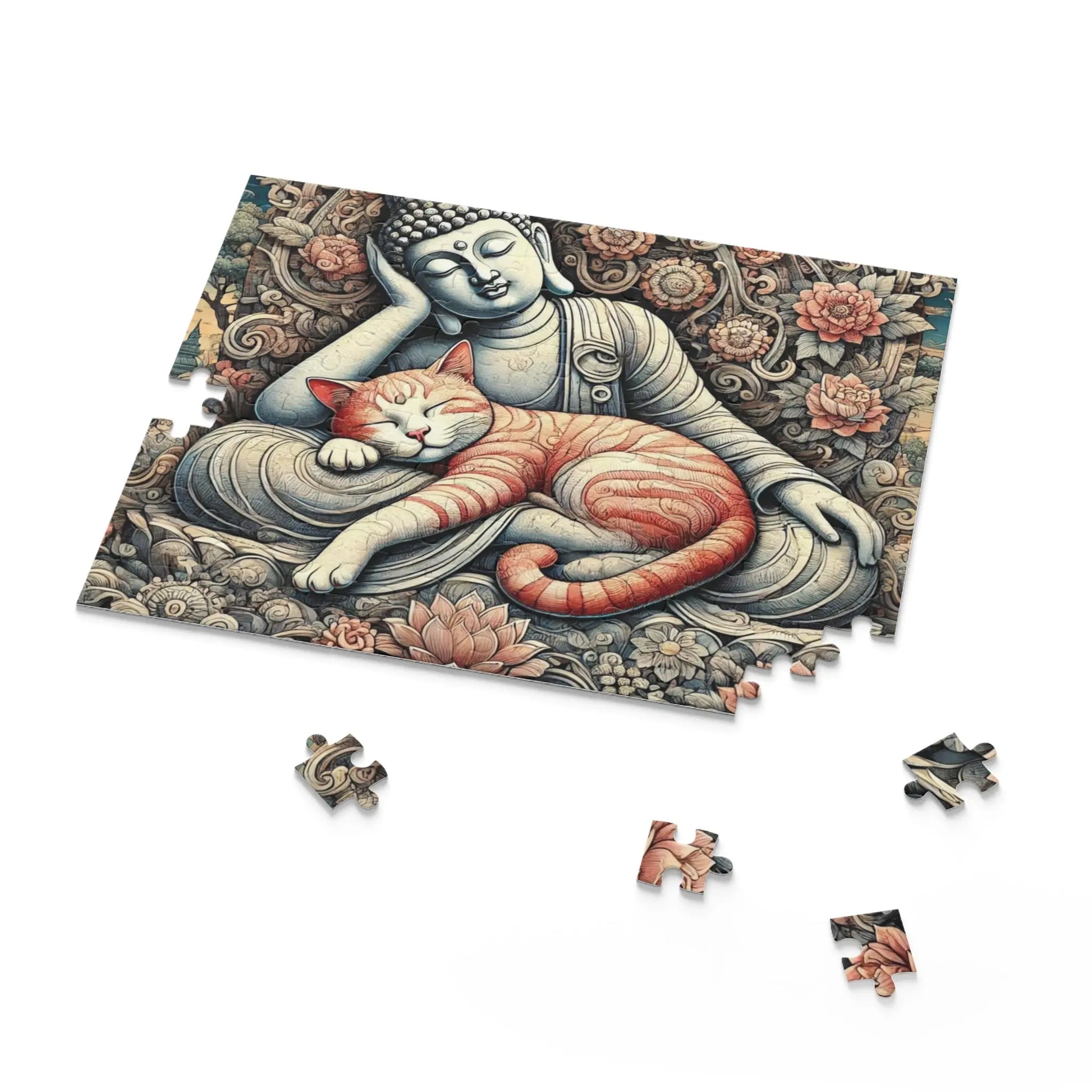 Resting Buddha Cat Naps - Cat Lover Gift 120, 252, or 500 -piece options   