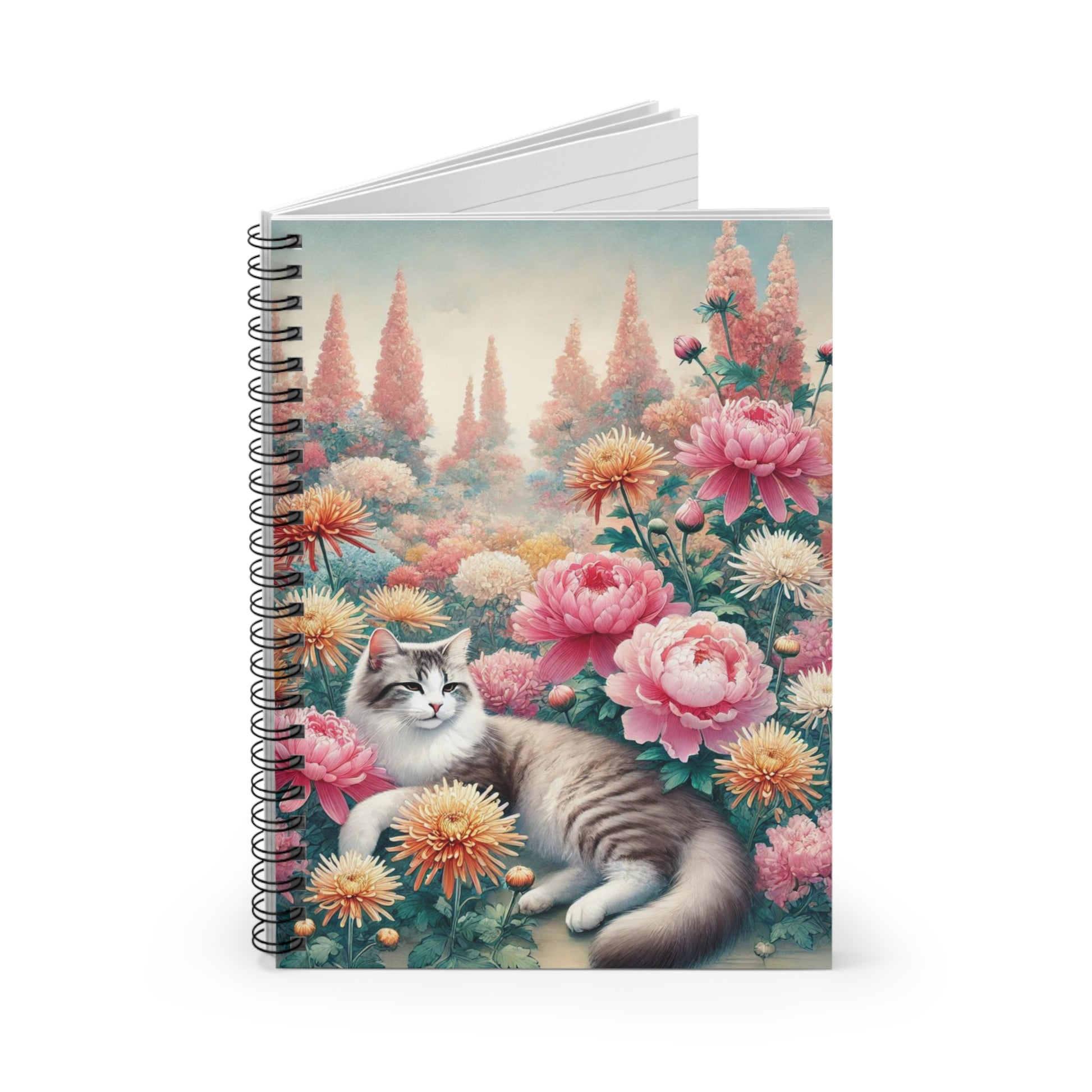 November Birth Flower - Spiral Notebook - Ruled Line   