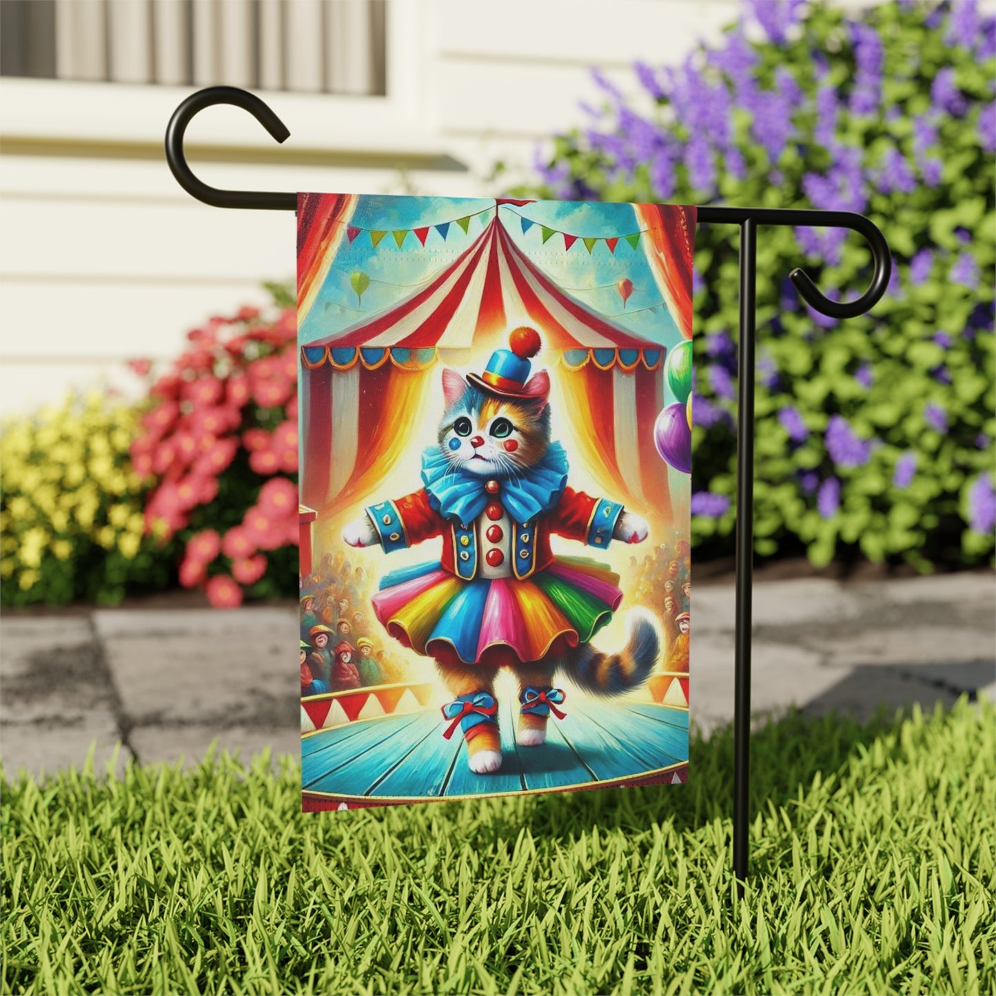 Cat Clown Circus - Garden & House Banner   