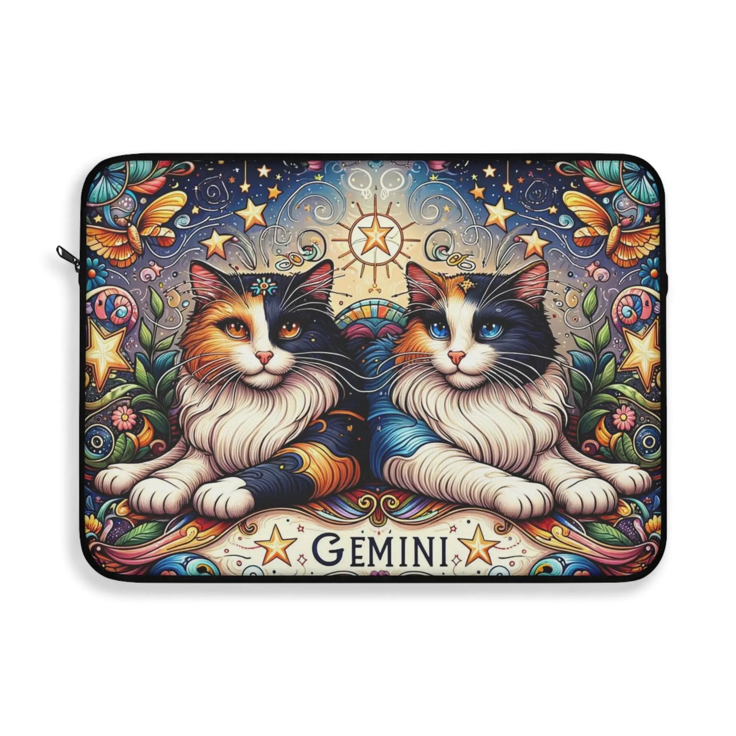 Gemini Zodiac - Cat Lover - Laptop Sleeve   