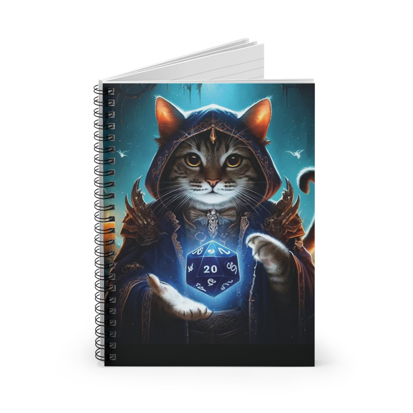 Dungeons and Dragons - Cat Sorcerer - Spiral Notebook - Ruled Line   