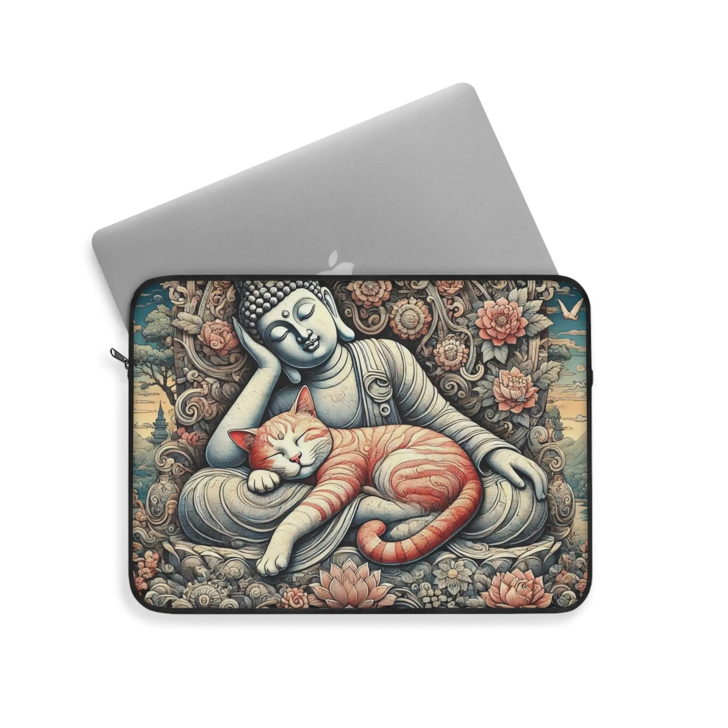 Resting Buddha Cat Naps - Cat Lover - Laptop Sleeve   