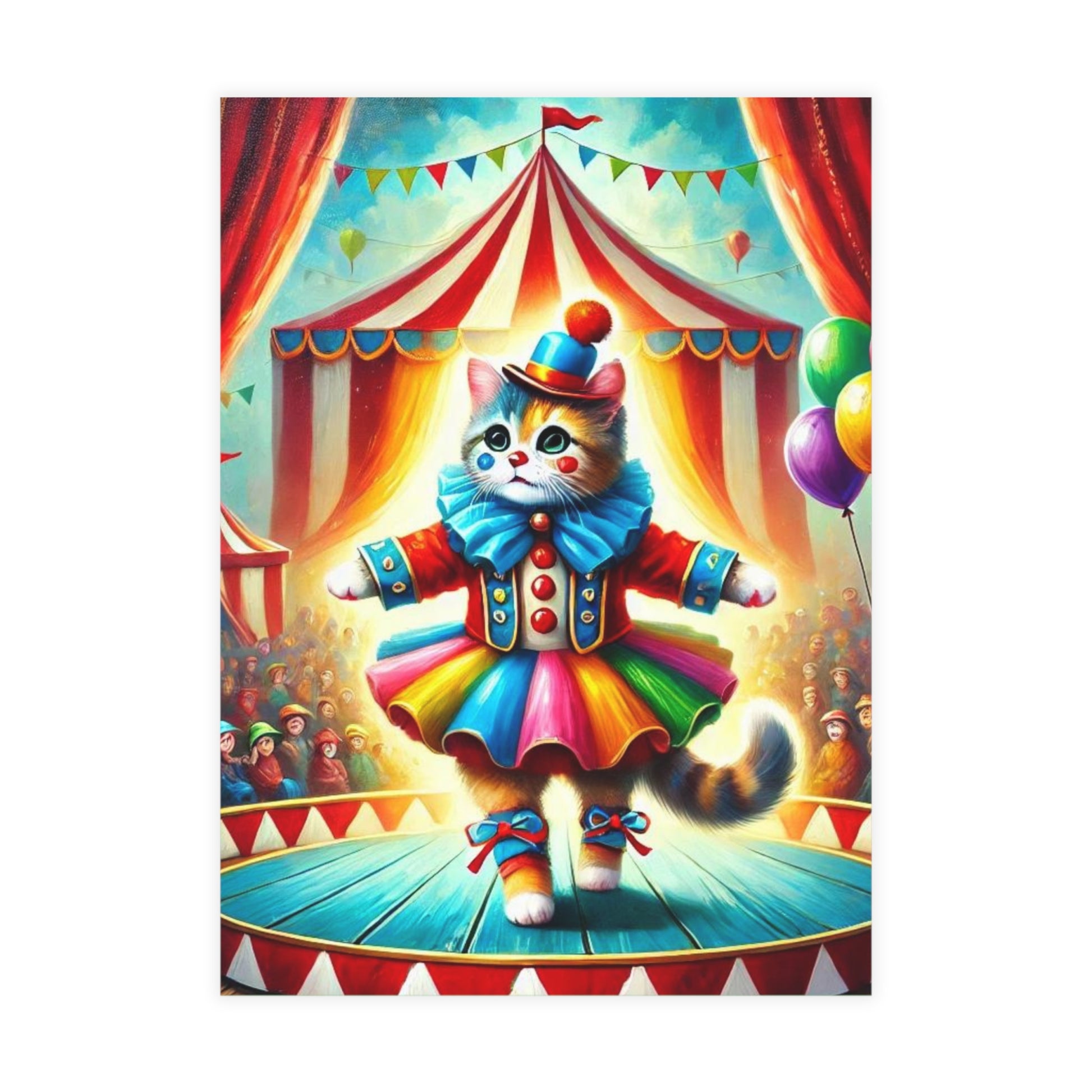 Cat Clown - Circus Party Invitation - Postcard Bundles (envelopes included)   