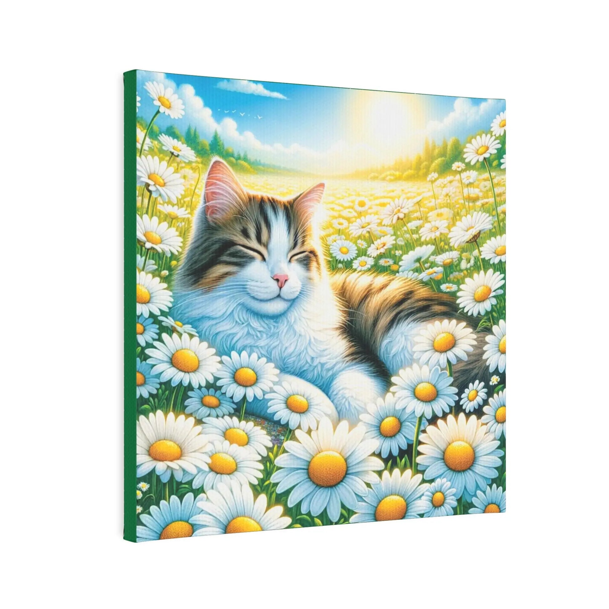 April Birthday Daisies Cat Lover Wall Art Decor - Great Birthday Gift   