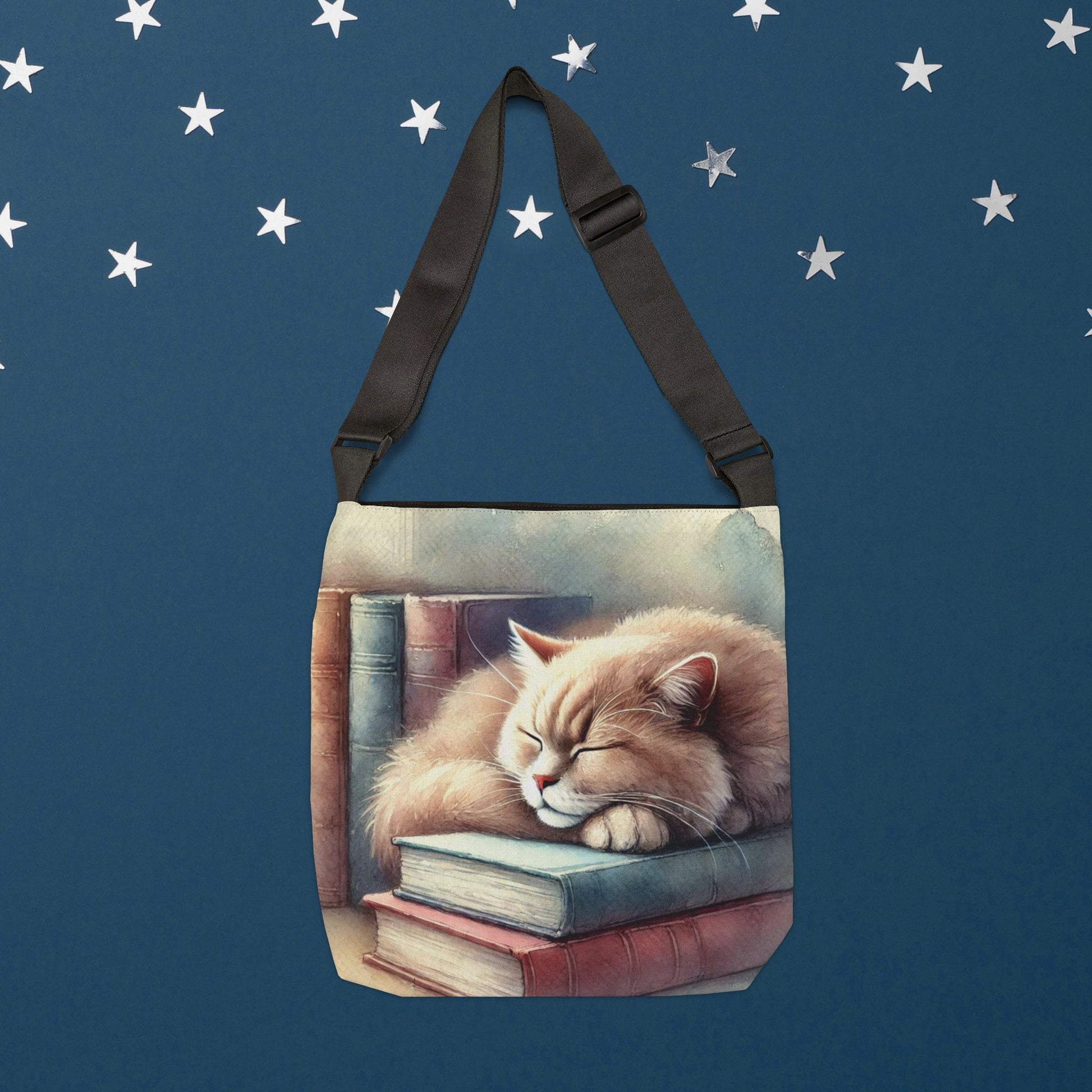 Cat Naps - Book Bag  - Adjustable Strap Tote Bag   