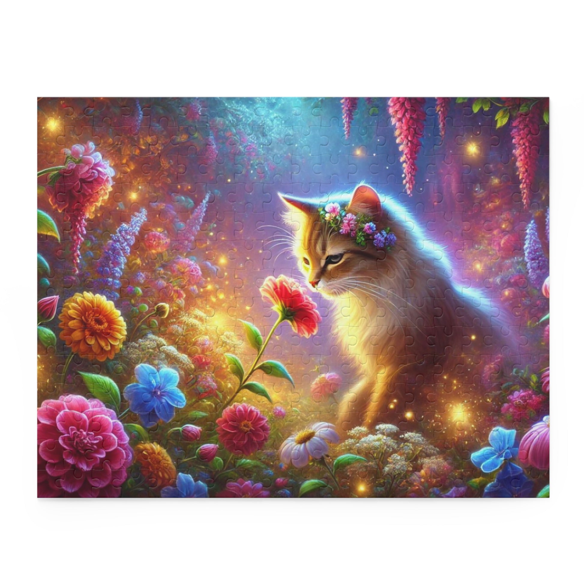 Magic Flower Garden Puzzle - Cat Lover Gift 120, 252, or 500 -piece options   