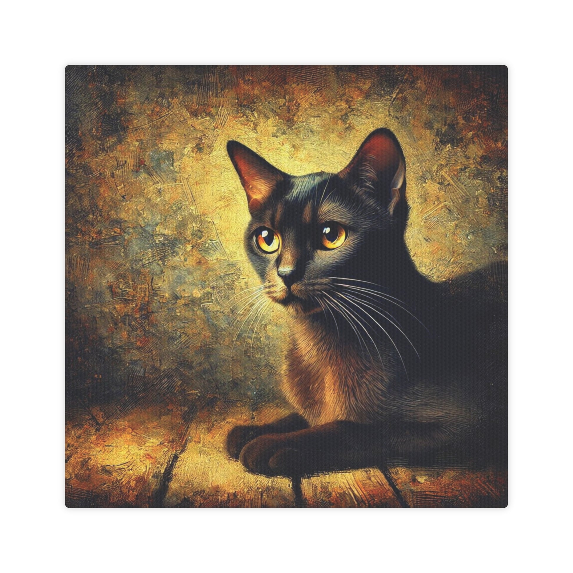 Black Cat - Bombay  - Cat Lover - Wall Art Decor 8x8   