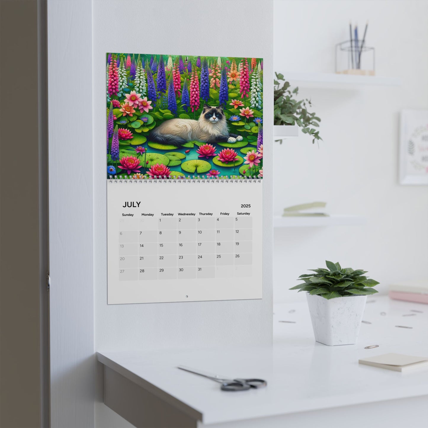 Cats and Birth Month Flowers - Calendar (2025)   